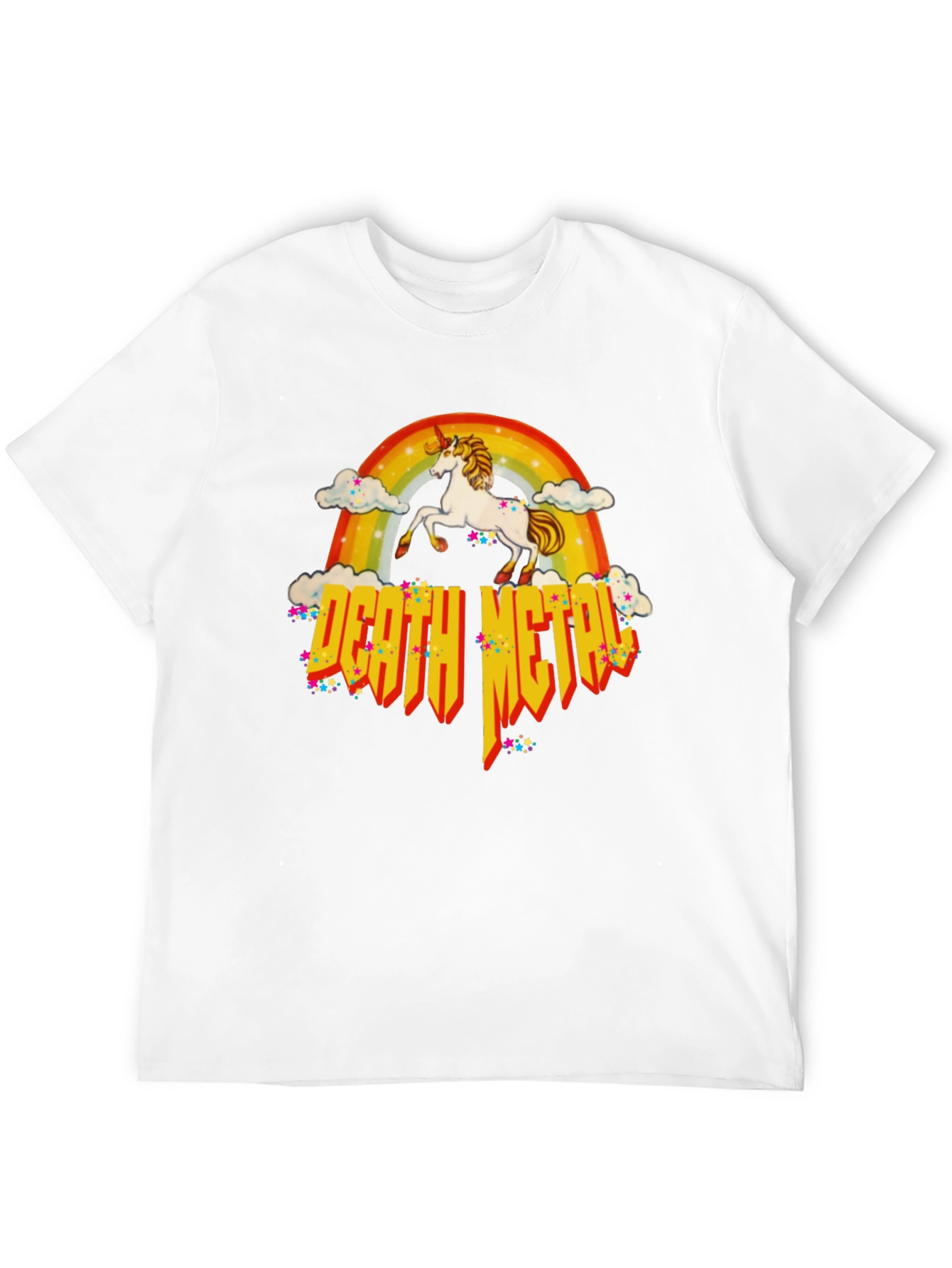 Unicorn Rainbow Death Metal Graphic T-Shirt