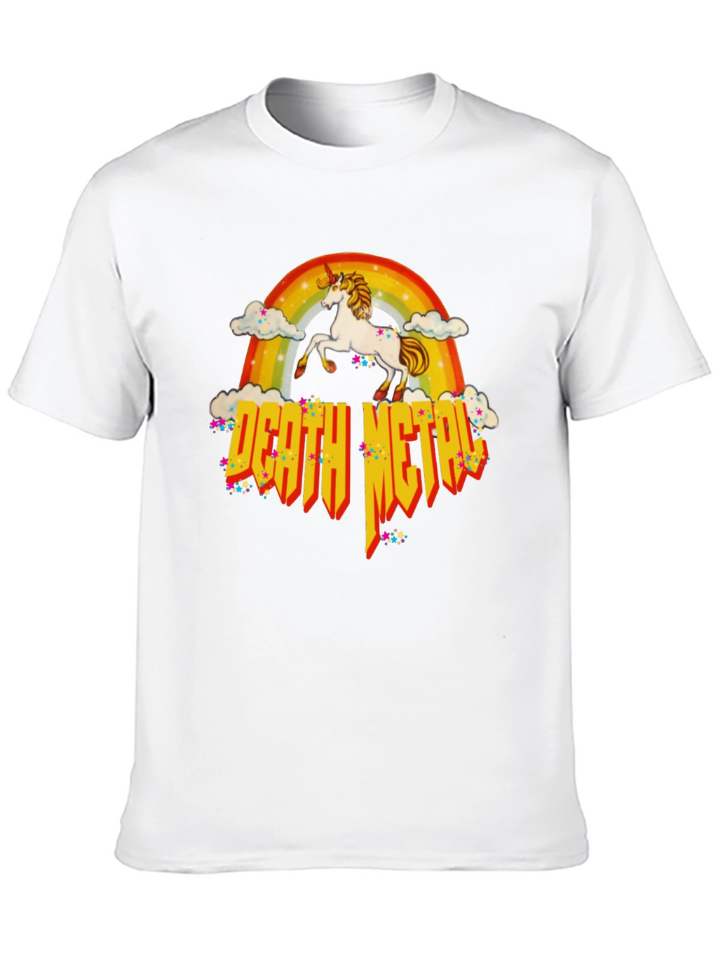 Unicorn Rainbow Death Metal Graphic T-Shirt