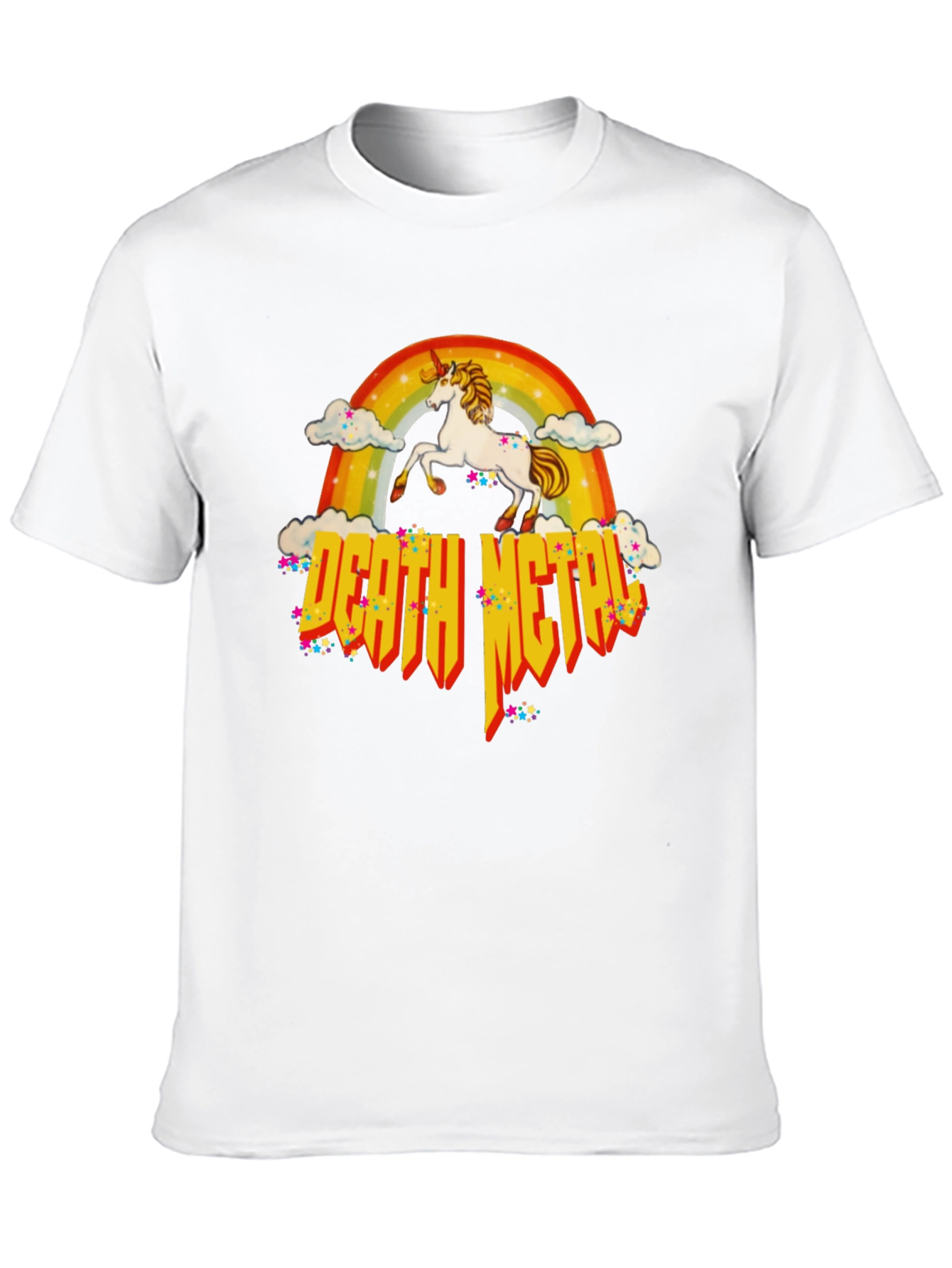 Unicorn Rainbow Death Metal Graphic T-Shirt
