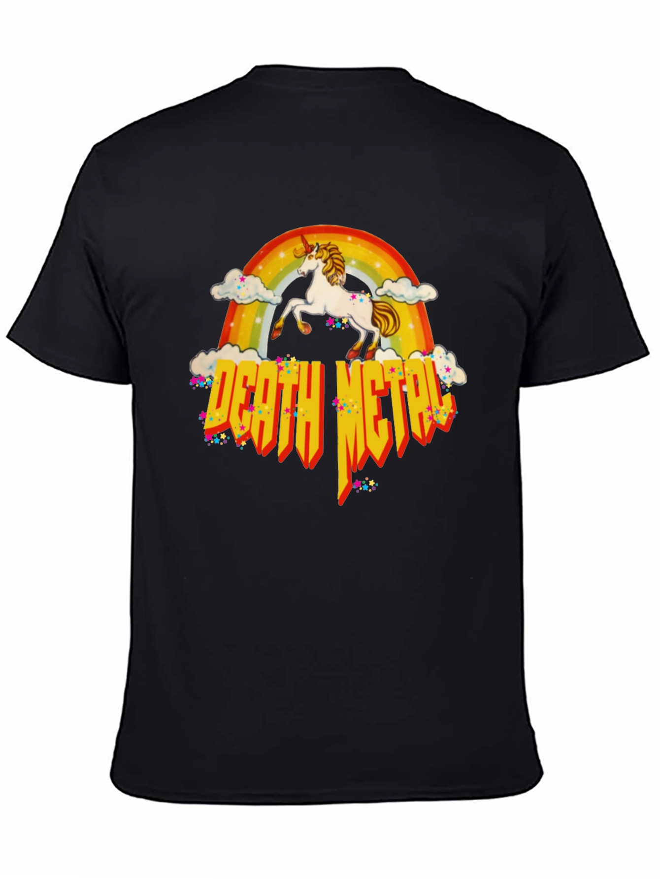 Unicorn Rainbow Death Metal Graphic T-Shirt