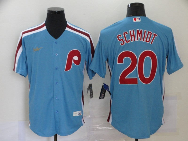 Men's Philadelphia Phillies Mike Schmidt #20 Blue Replica Baseball Jerseys