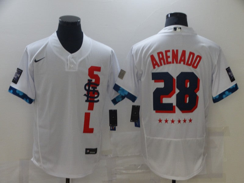 Men's St. Louis Cardinals Nolan Arenado #28 White All Star Player Jerseys