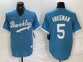 Men's Los Angeles Dodgers Freddie Freeman #5 Light Blue Alternate Cooperstown Collection Player Jerseys