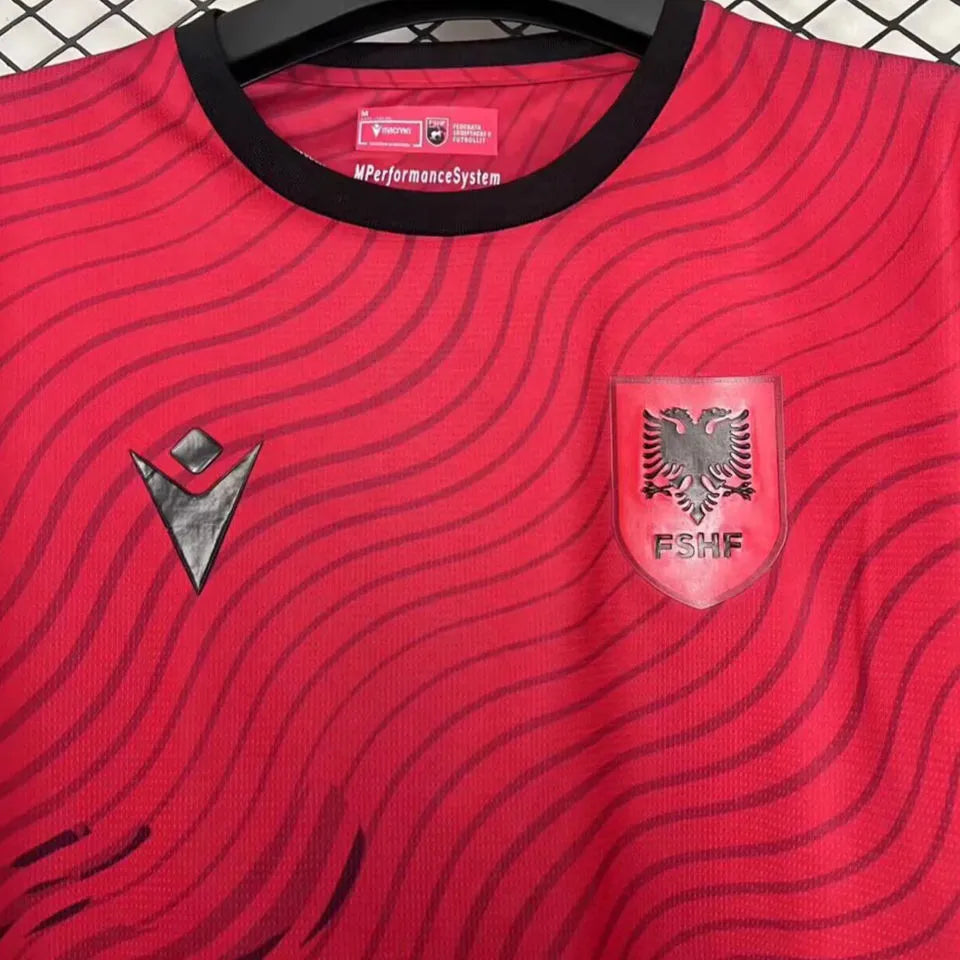 2026/27 Albania Home Red Fans Soccer Jersey 阿尔巴尼亚 Detail 1