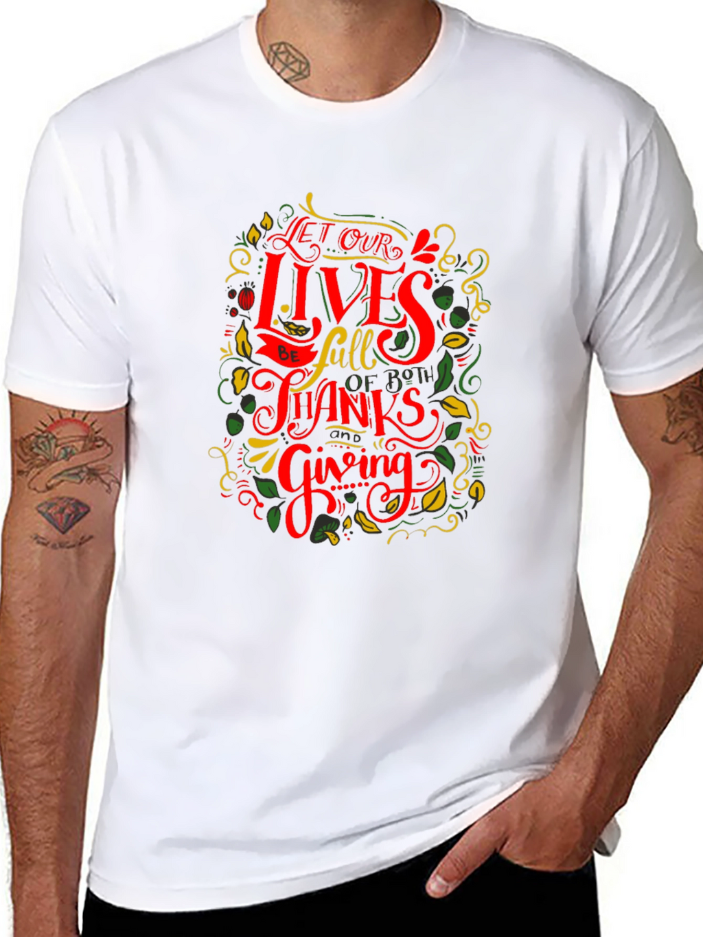Thanksgiving Graphic Tee - Let Our Lives Be Full