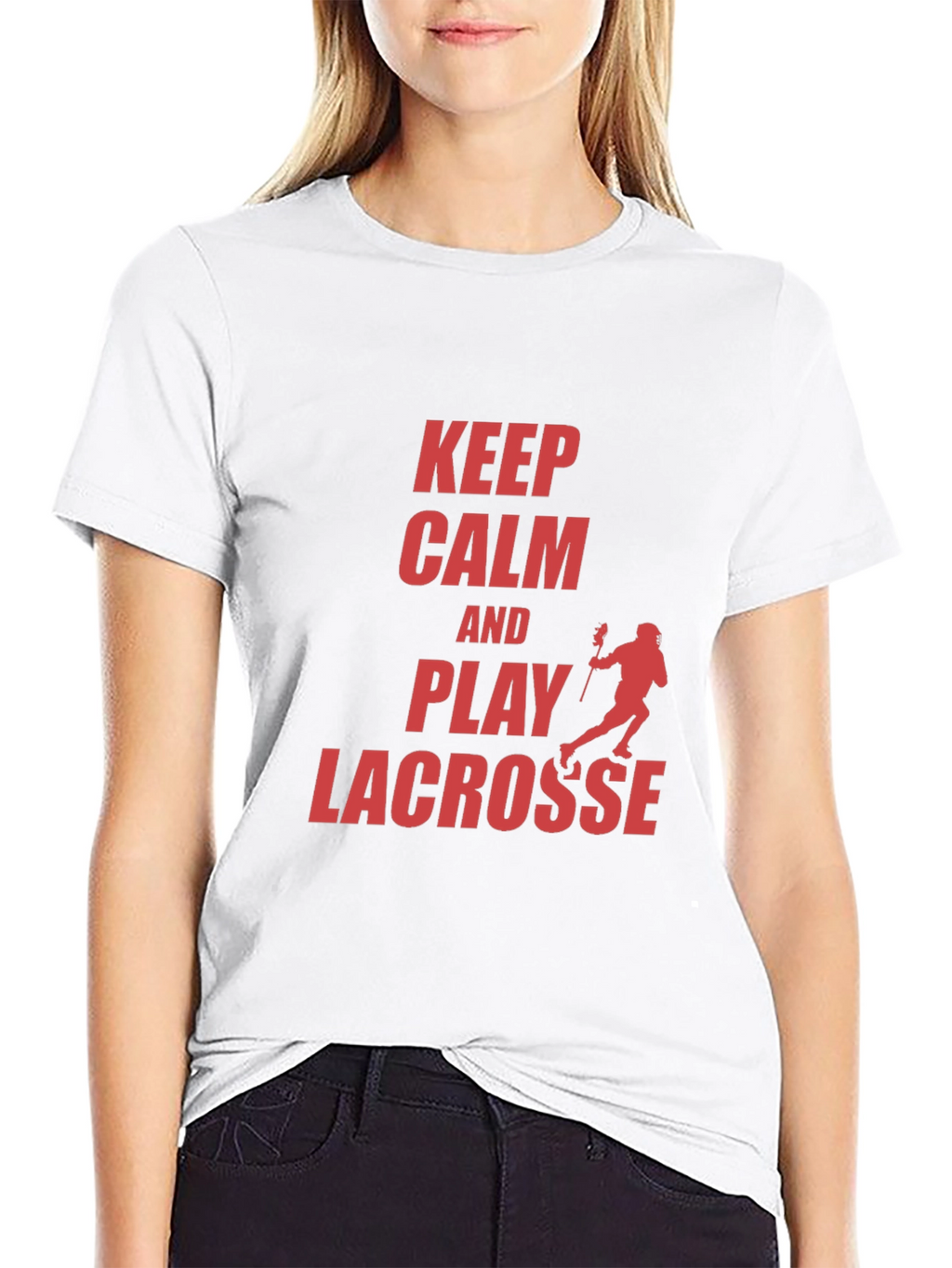 Keep Calm and Play Lacrosse Graphic T-Shirt