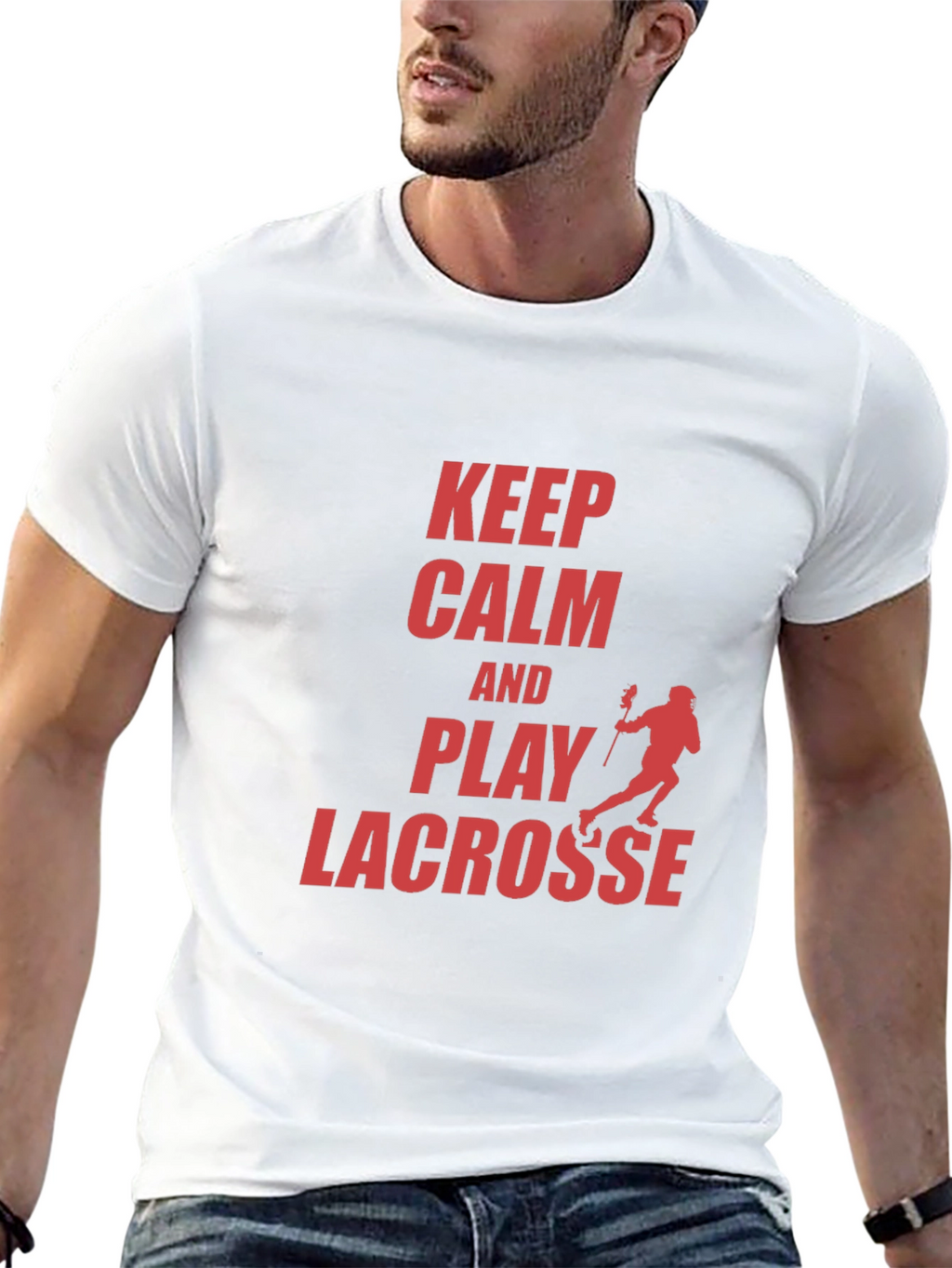 Keep Calm and Play Lacrosse Graphic T-Shirt