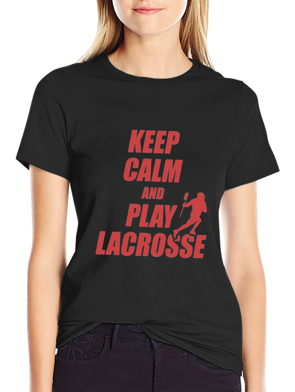 Keep Calm and Play Lacrosse Graphic T-Shirt