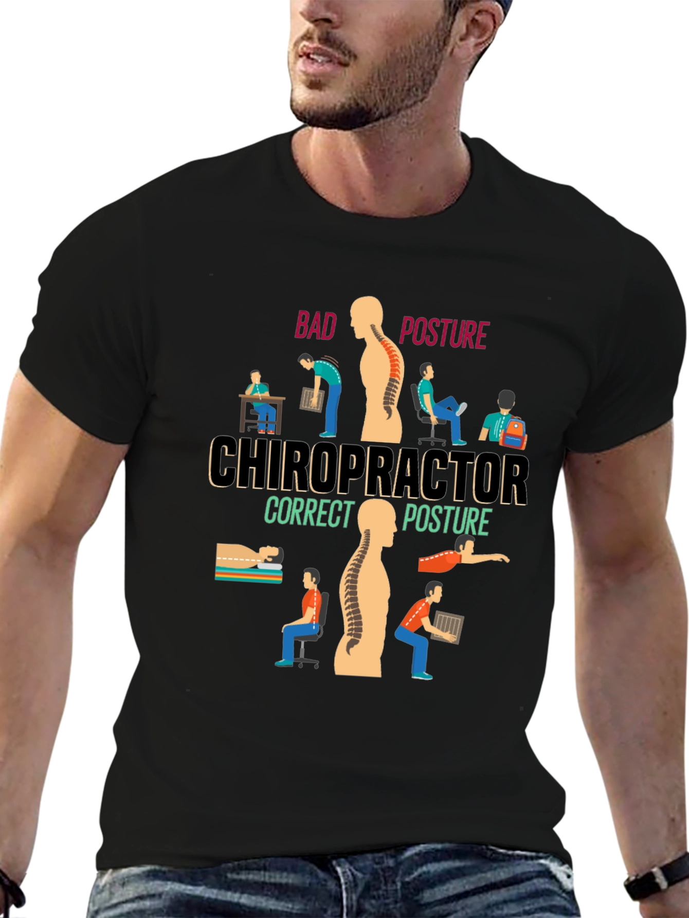 Chiropractor Posture T-Shirt - Correct Your Spine!