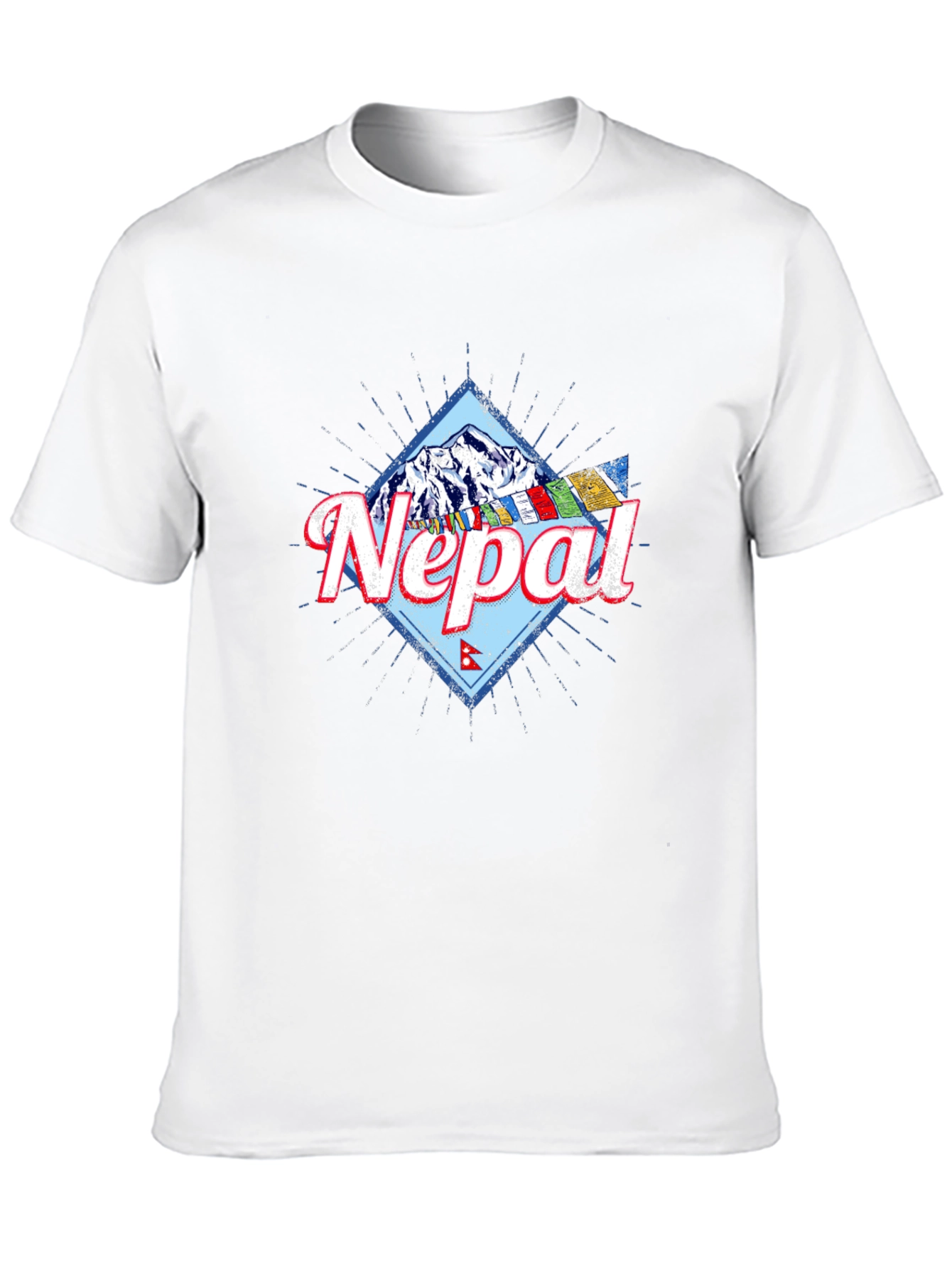 Nepal Mountain Graphic T-Shirt - Black