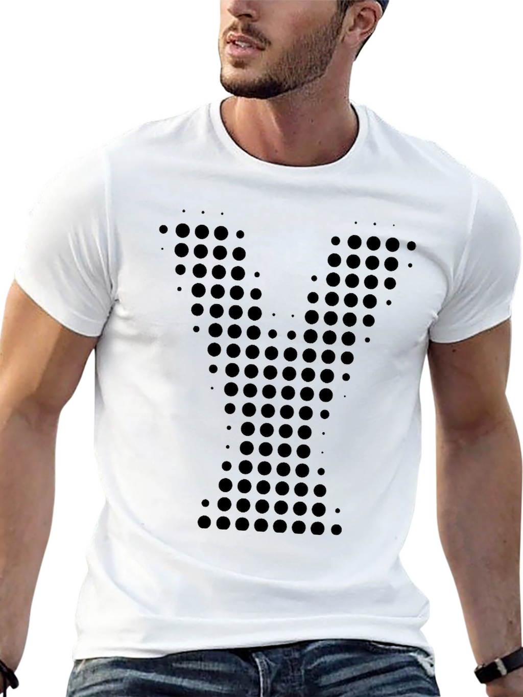 Modern Minimalist Black Y Dot T-Shirt
