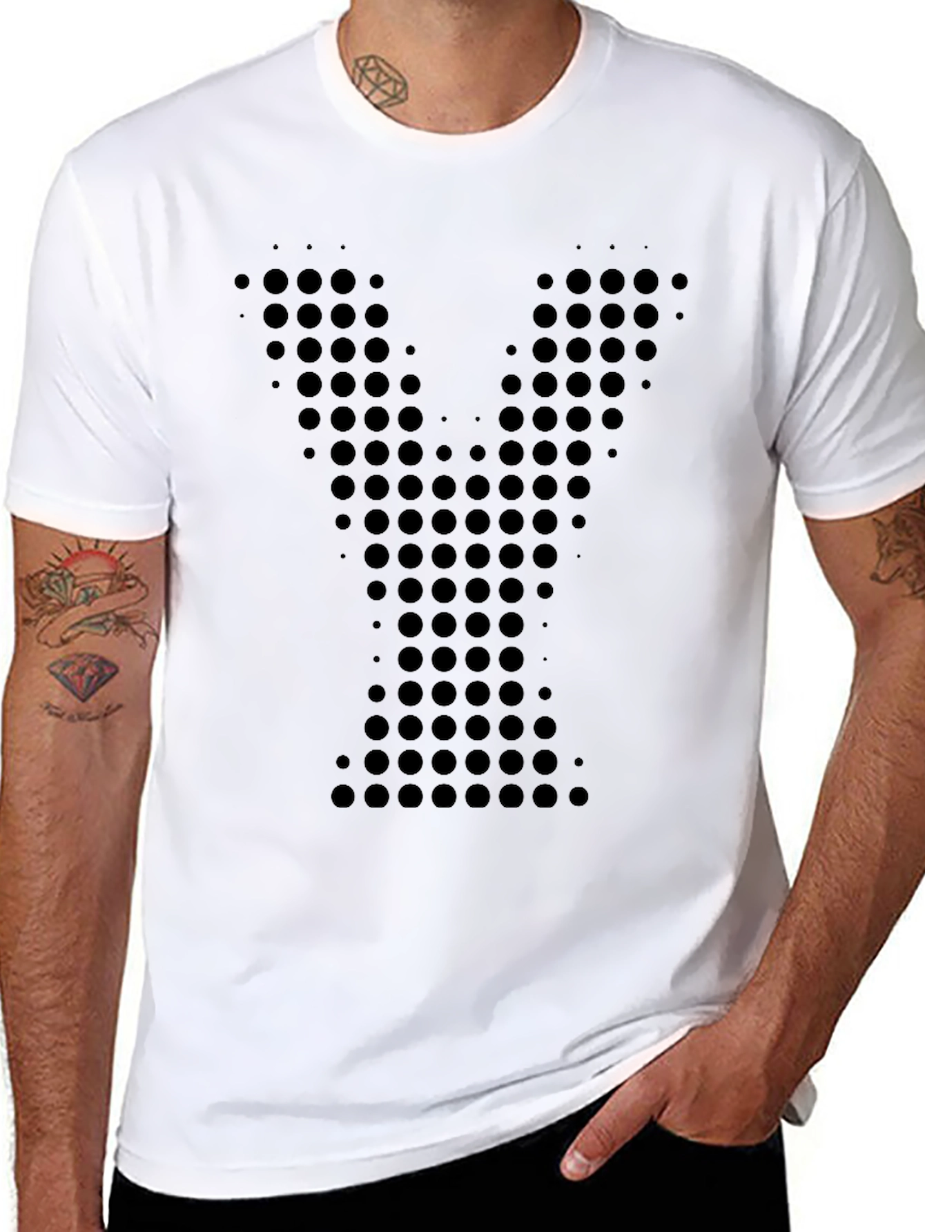 Modern Minimalist Black Y Dot T-Shirt