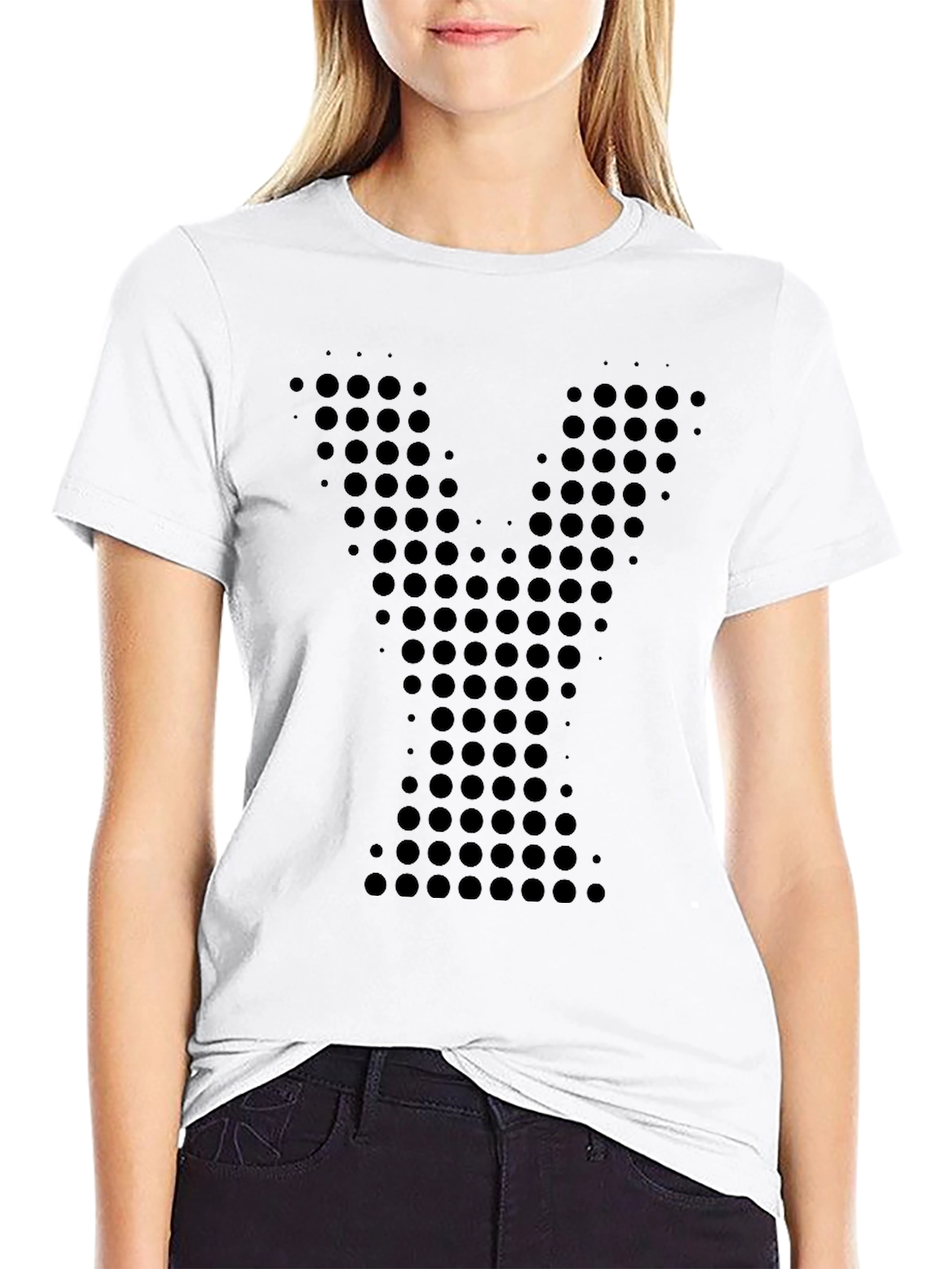 Modern Minimalist Black Y Dot T-Shirt