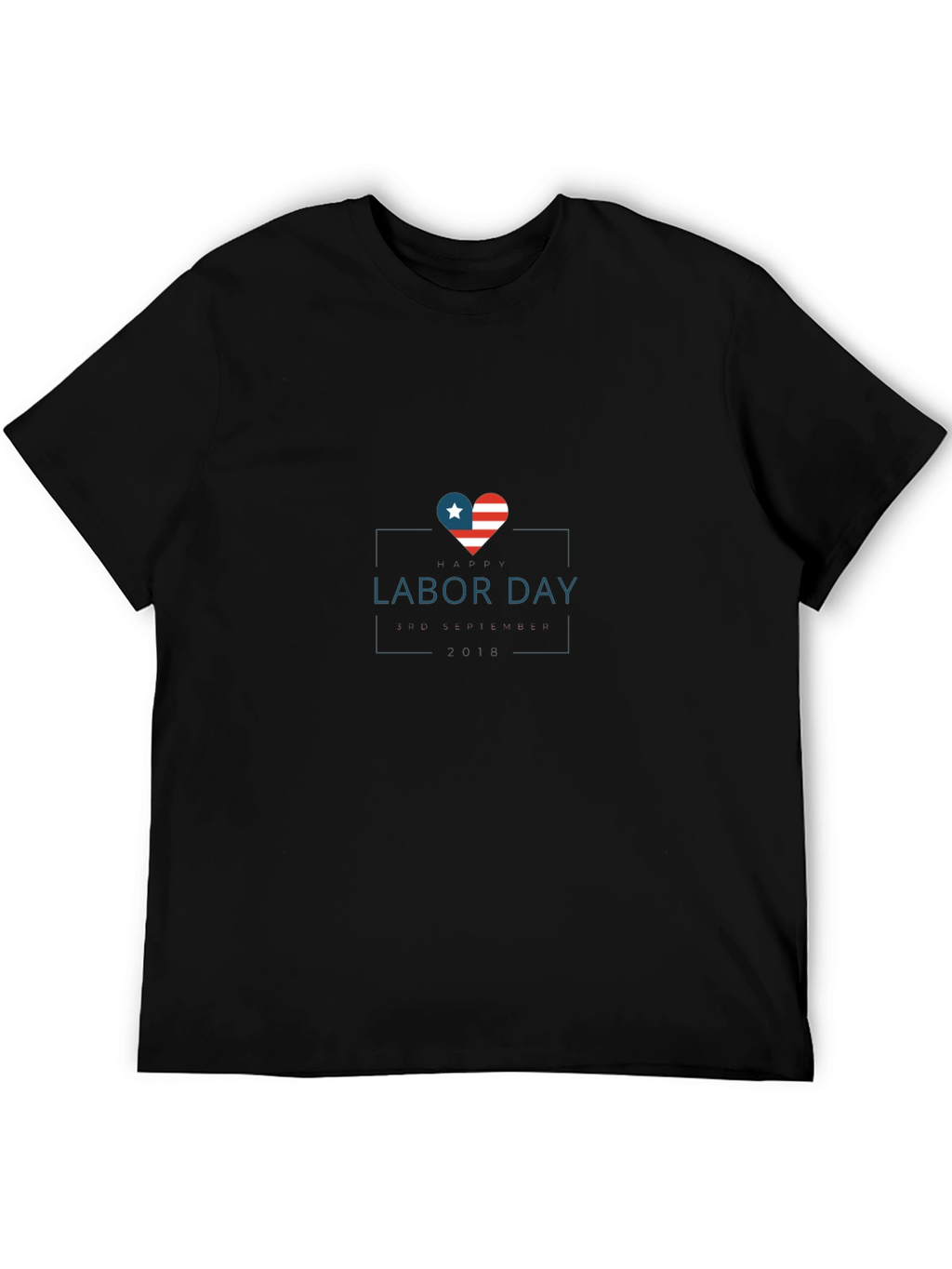 Labor Day Heart Flag Graphic T-Shirt