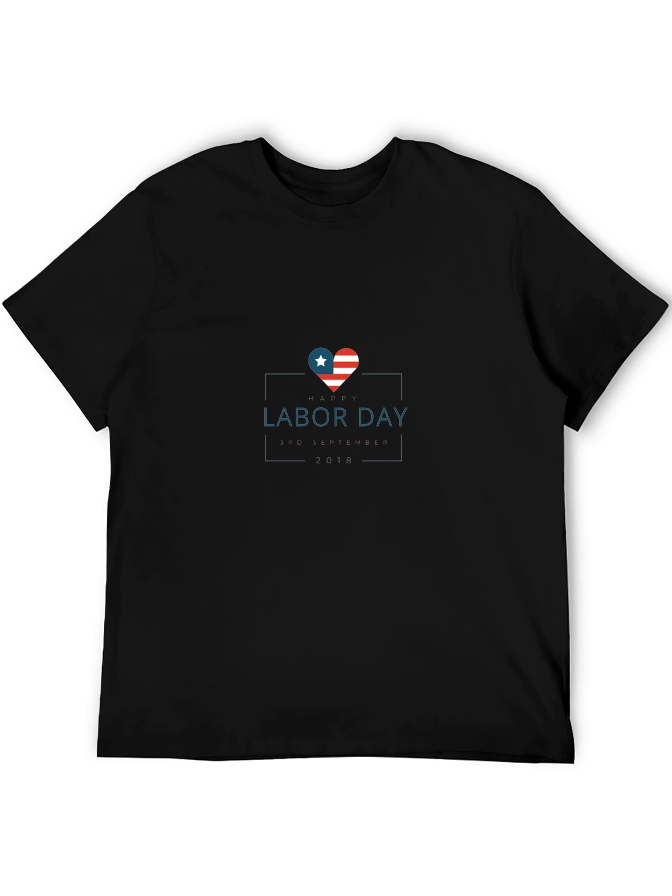 Labor Day Heart Flag Graphic T-Shirt