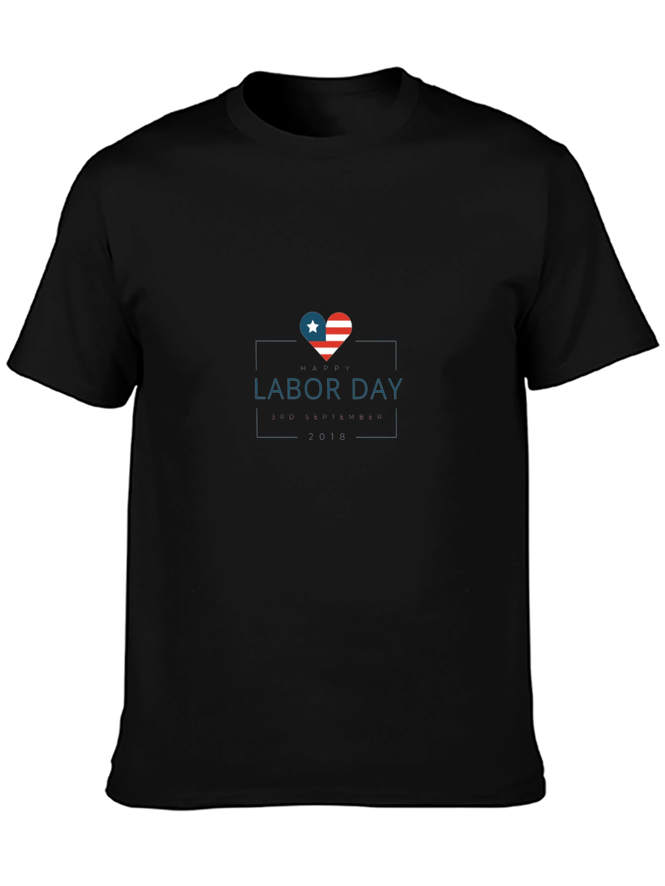 Labor Day Heart Flag Graphic T-Shirt