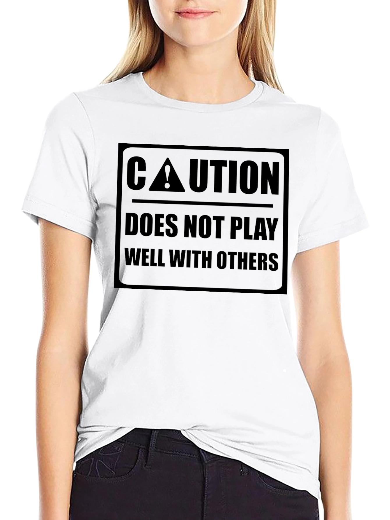 Caution: Doesnt Play Well with Others - Black T-Shirt