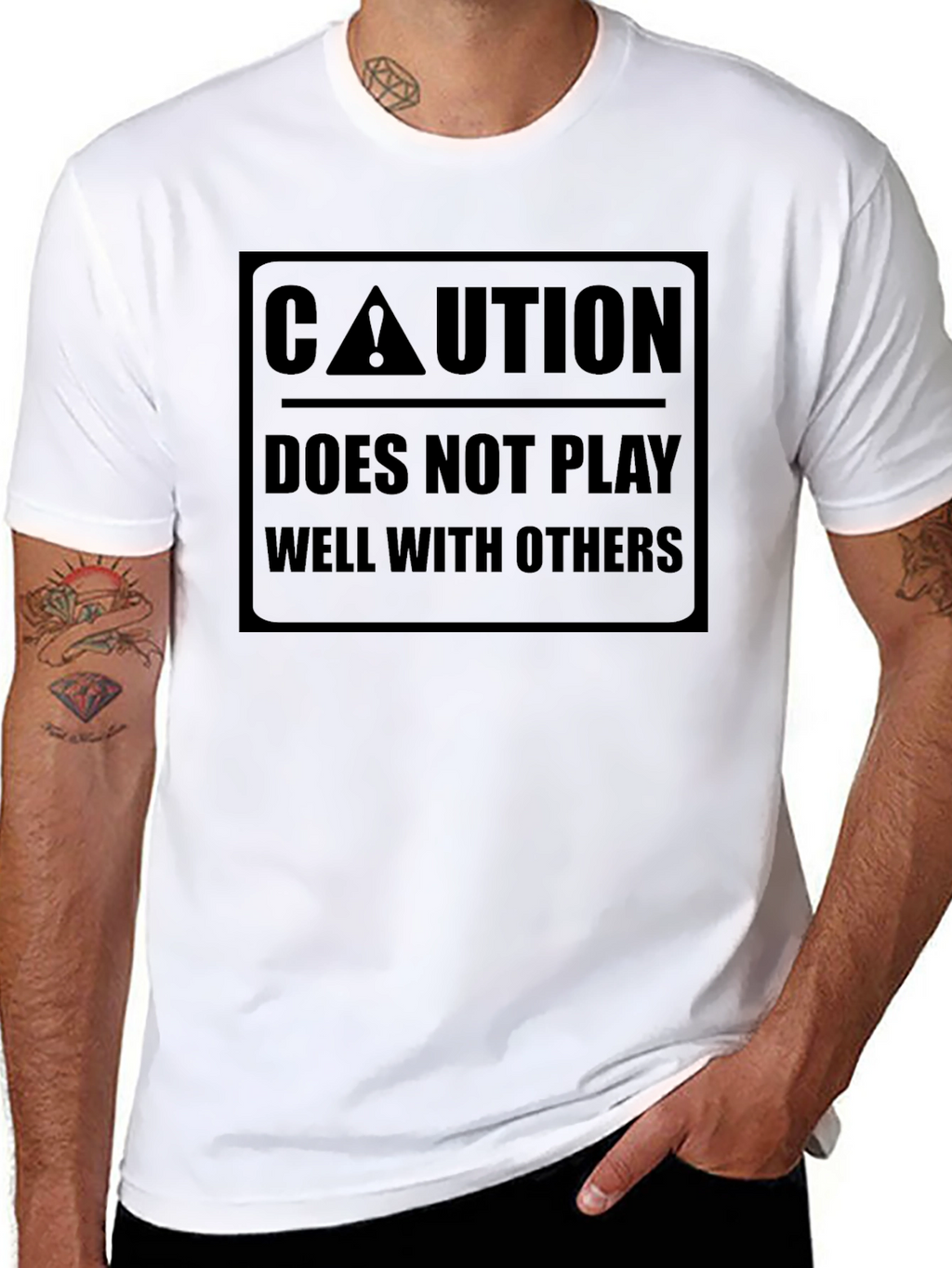 Caution: Doesnt Play Well with Others - Black T-Shirt