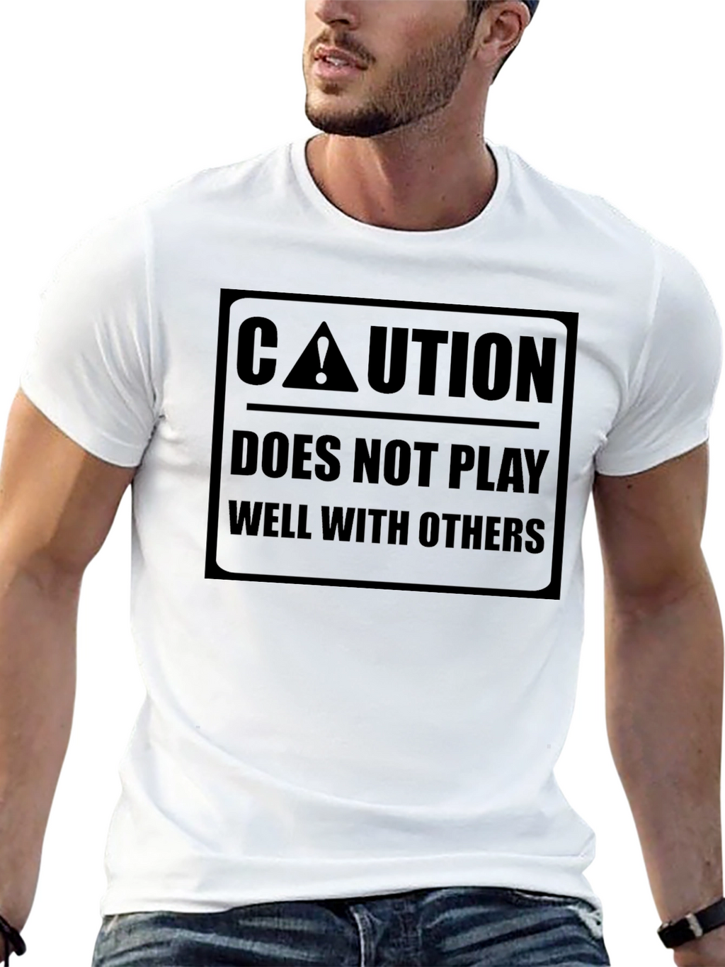 Caution: Doesnt Play Well with Others - Black T-Shirt