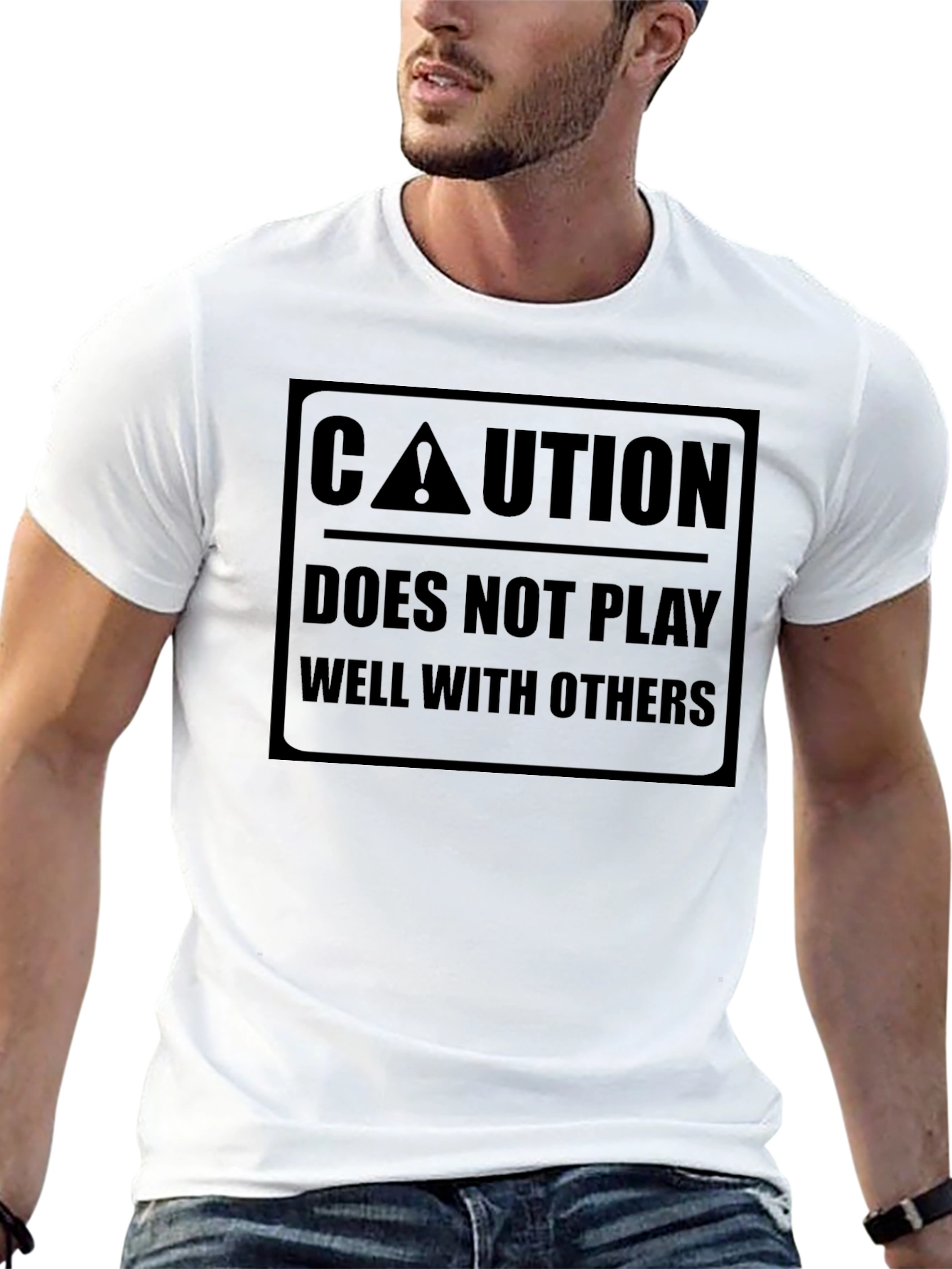 Caution: Doesnt Play Well with Others - Black T-Shirt