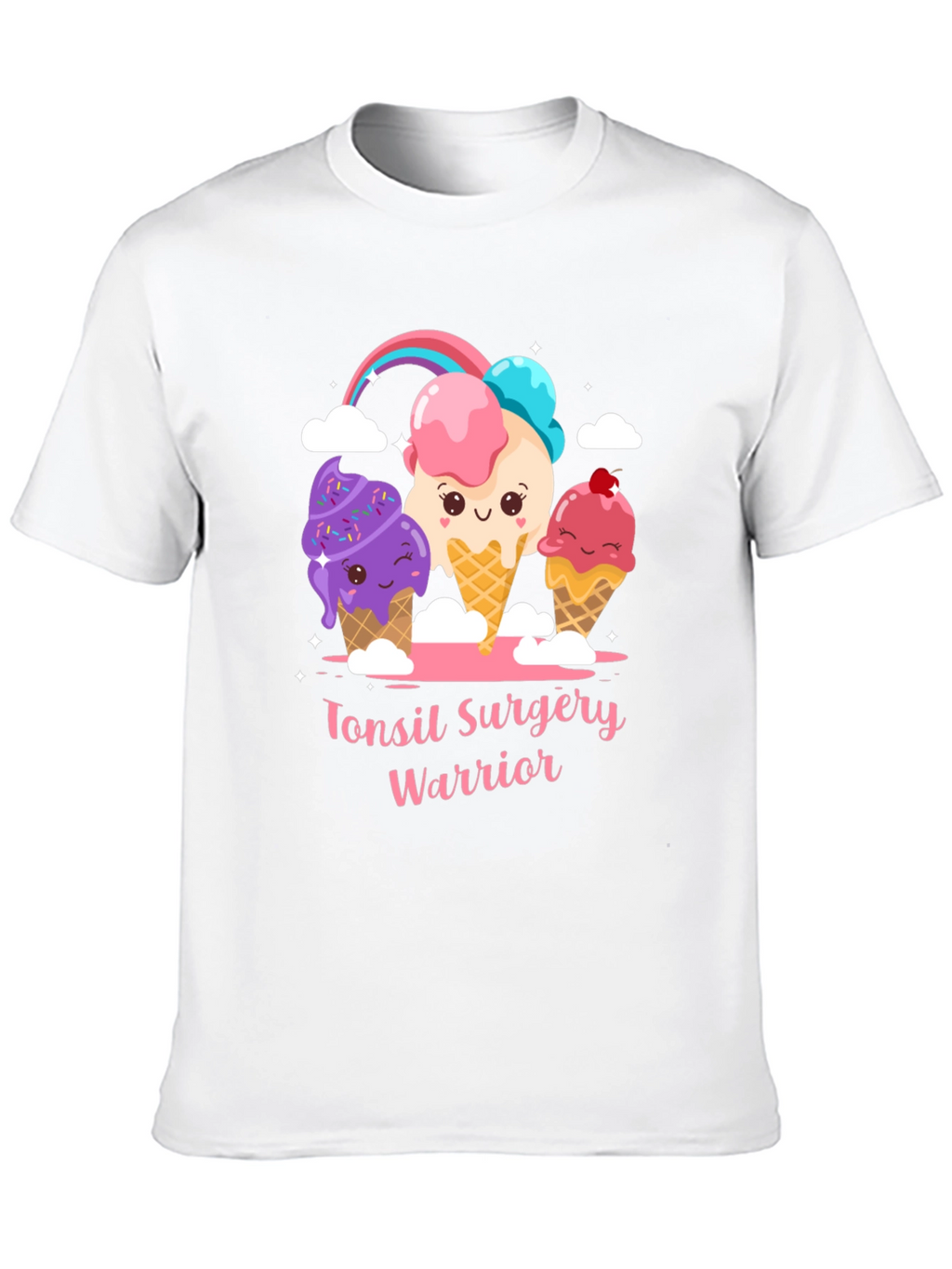Tonsil Surgery Warrior Cartoon Ice Cream T-Shirt