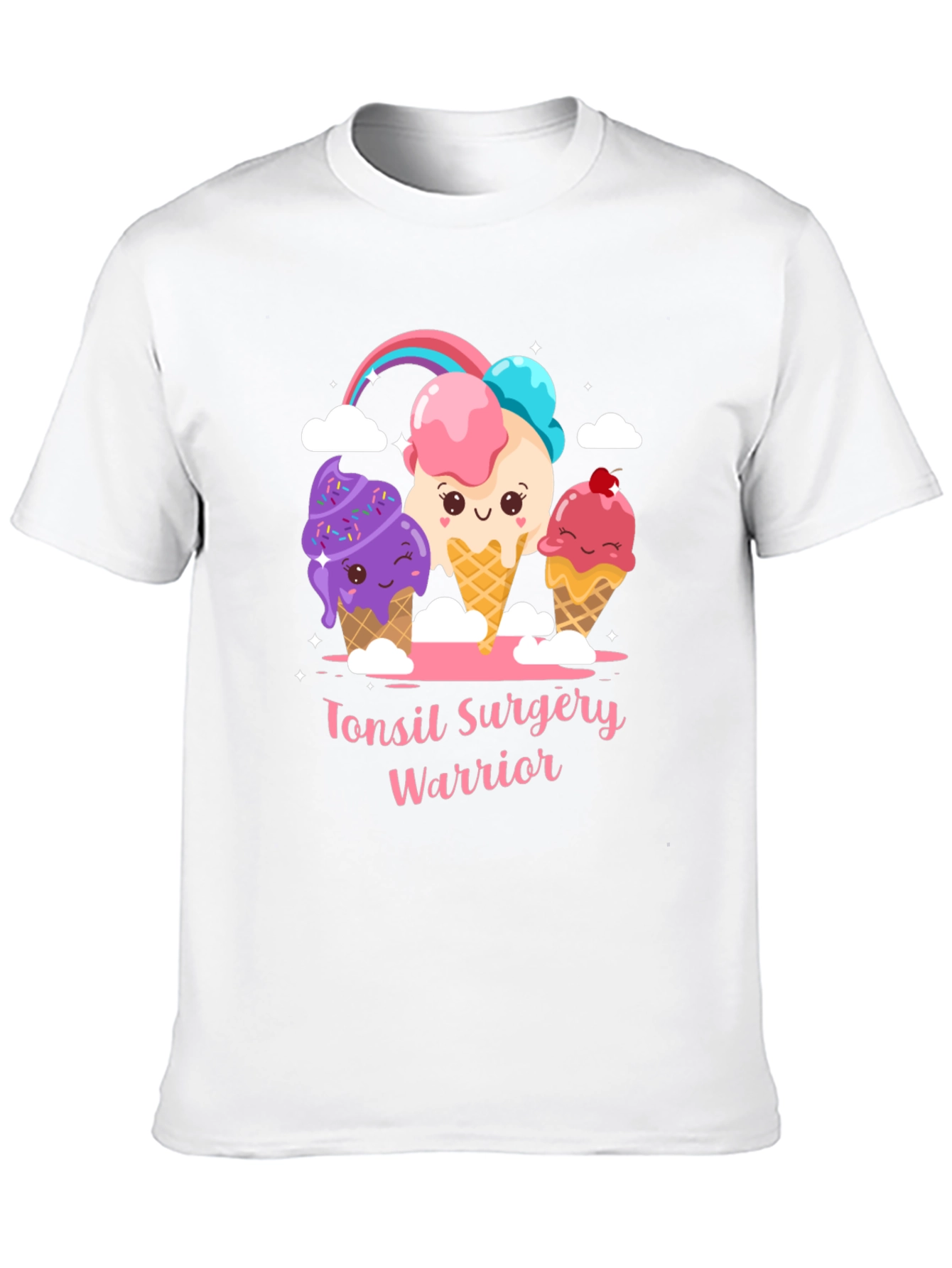 Tonsil Surgery Warrior Cartoon Ice Cream T-Shirt