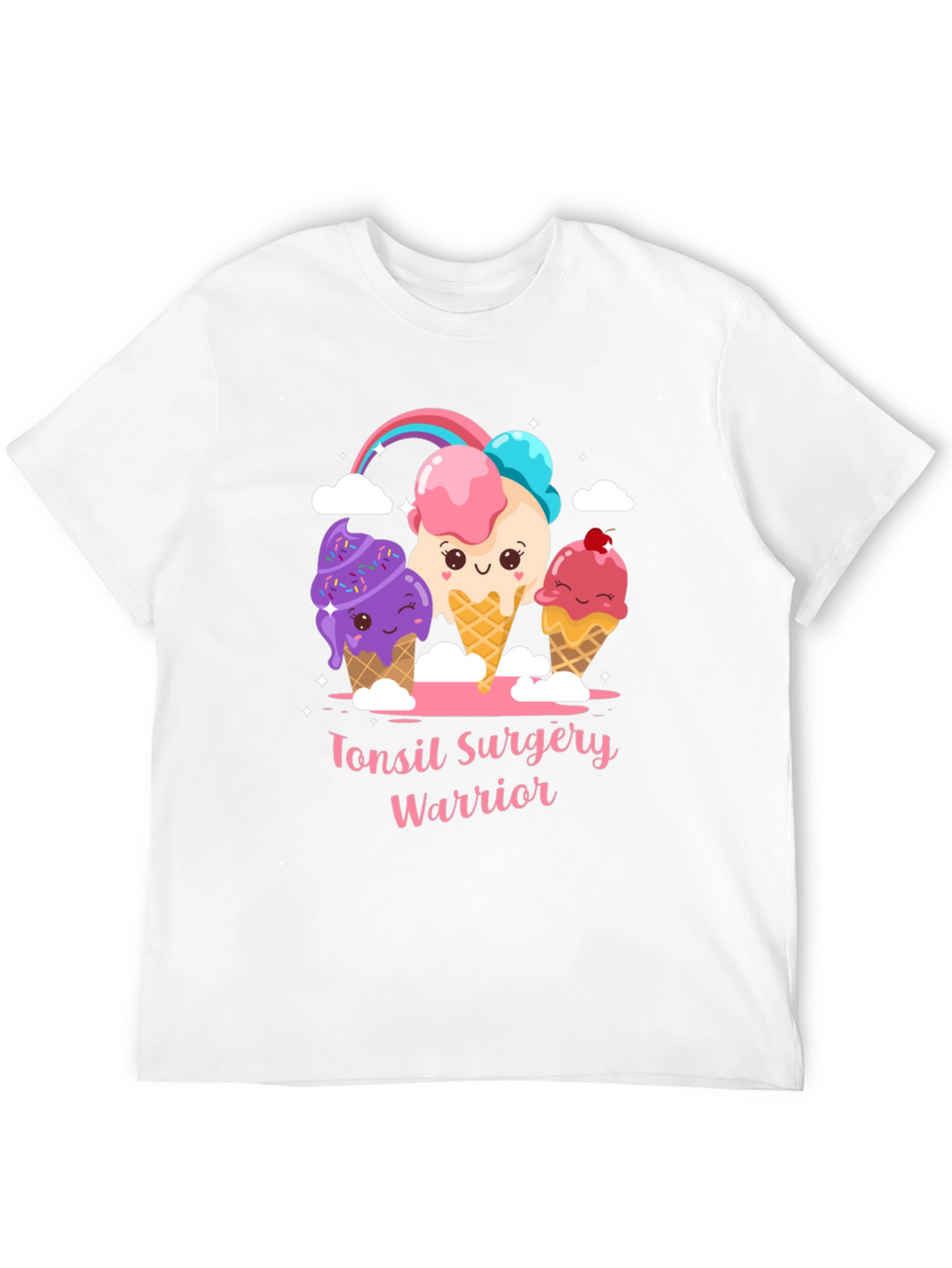 Tonsil Surgery Warrior Cartoon Ice Cream T-Shirt