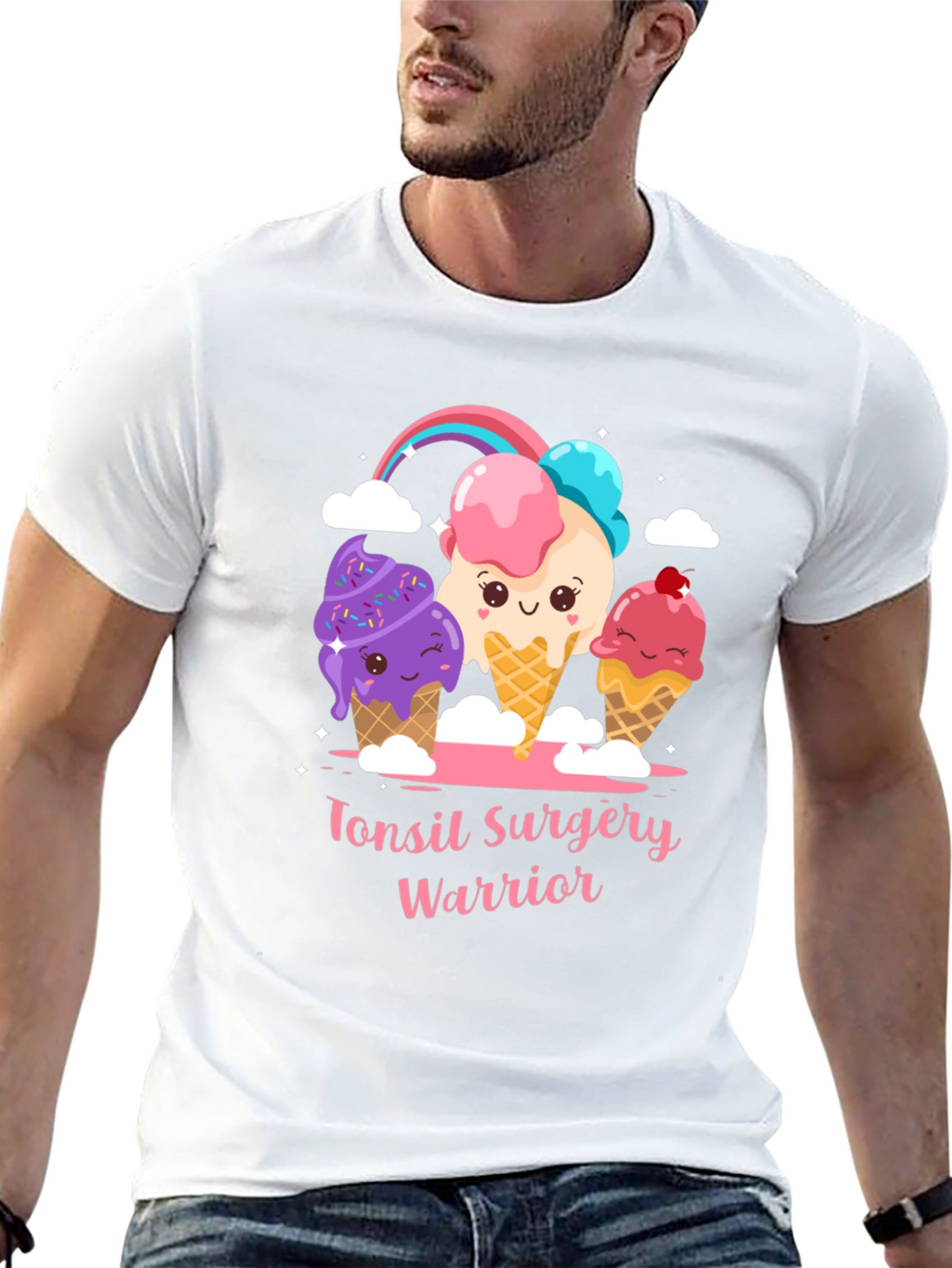 Tonsil Surgery Warrior Cartoon Ice Cream T-Shirt