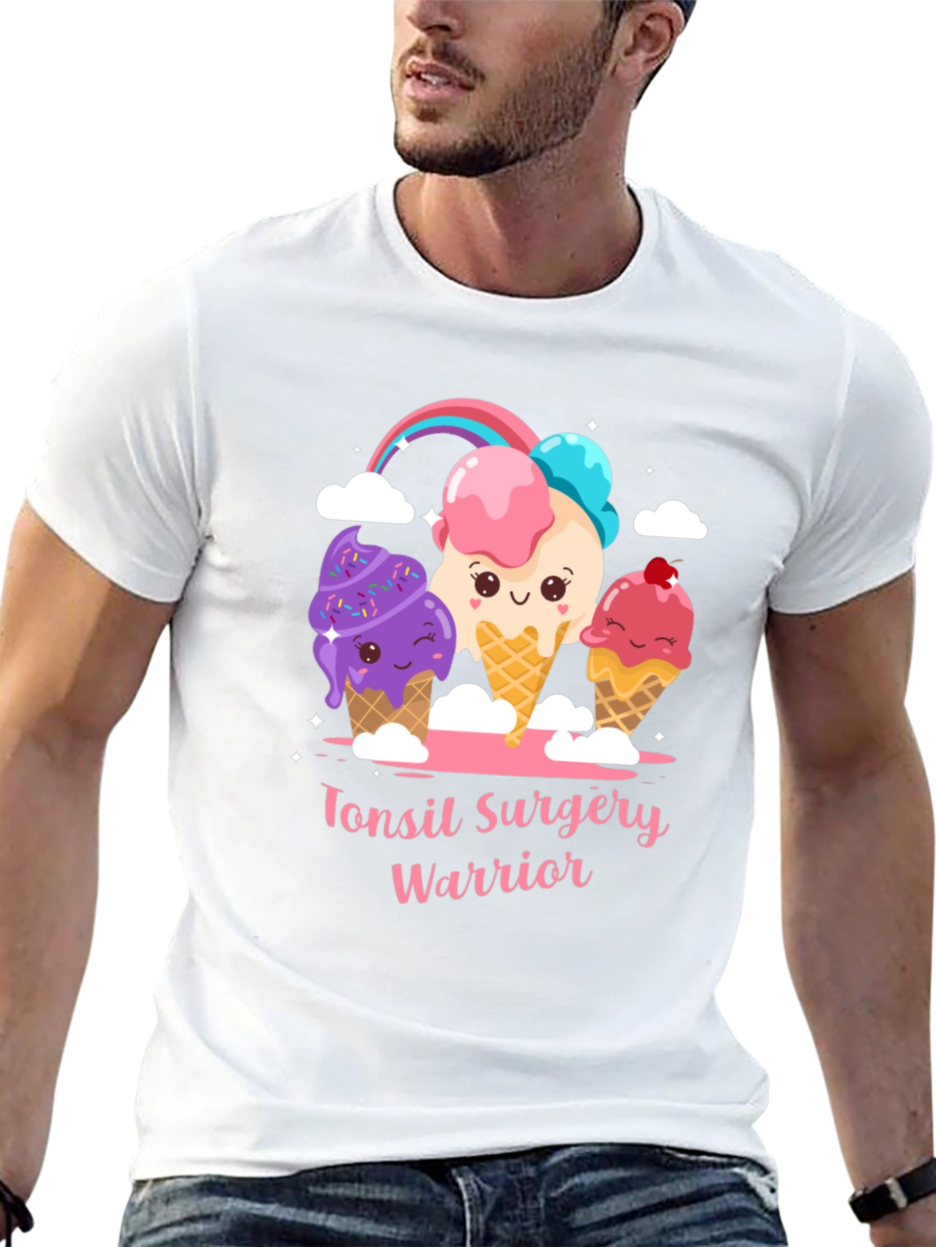 Tonsil Surgery Warrior Cartoon Ice Cream T-Shirt
