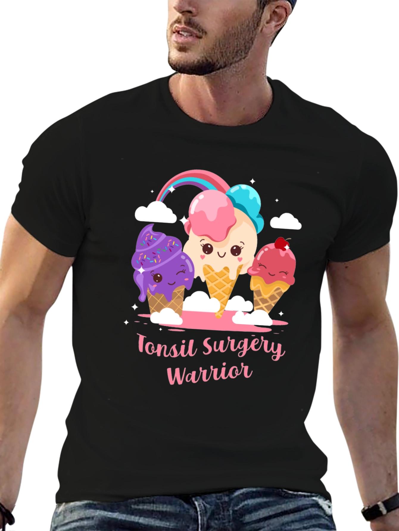 Tonsil Surgery Warrior Cartoon Ice Cream T-Shirt