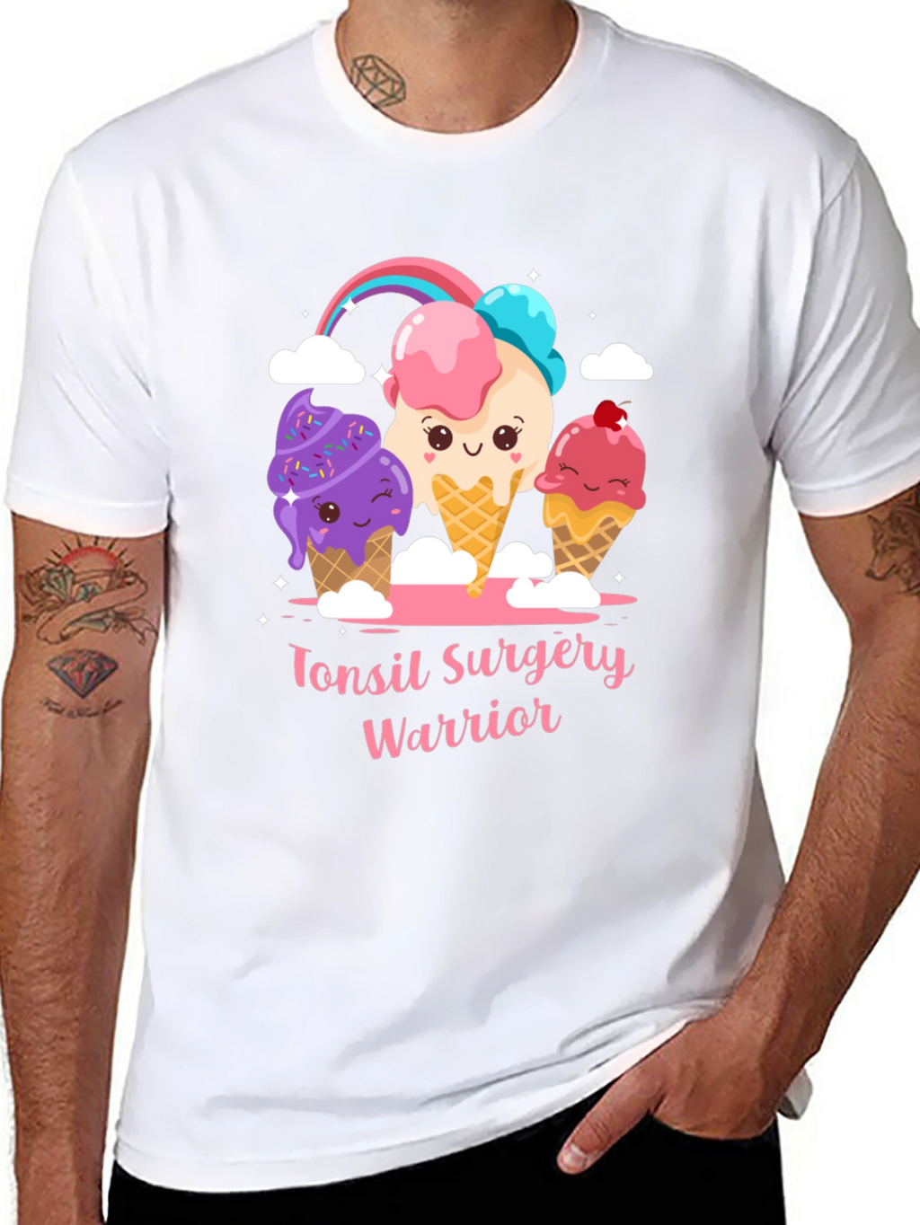 Tonsil Surgery Warrior Cartoon Ice Cream T-Shirt