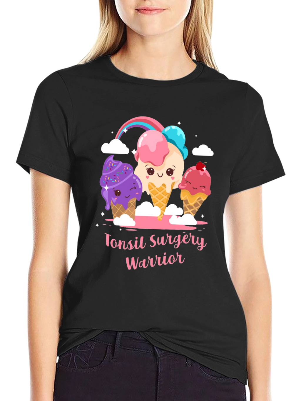 Tonsil Surgery Warrior Cartoon Ice Cream T-Shirt