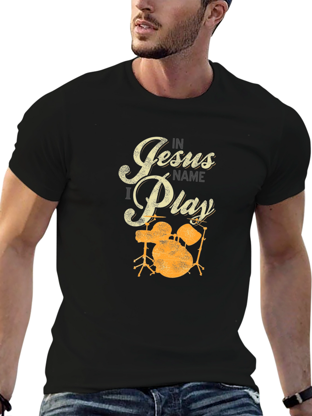 In Jesus Name I Play Drums T-Shirt