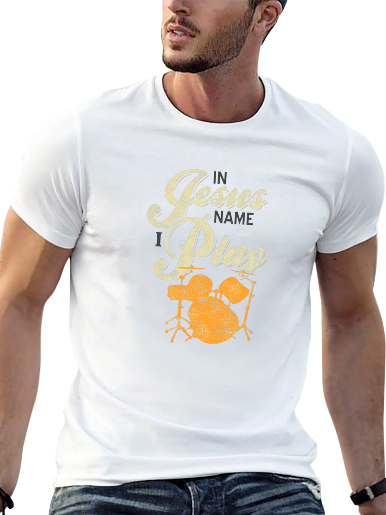 In Jesus Name I Play Drums T-Shirt