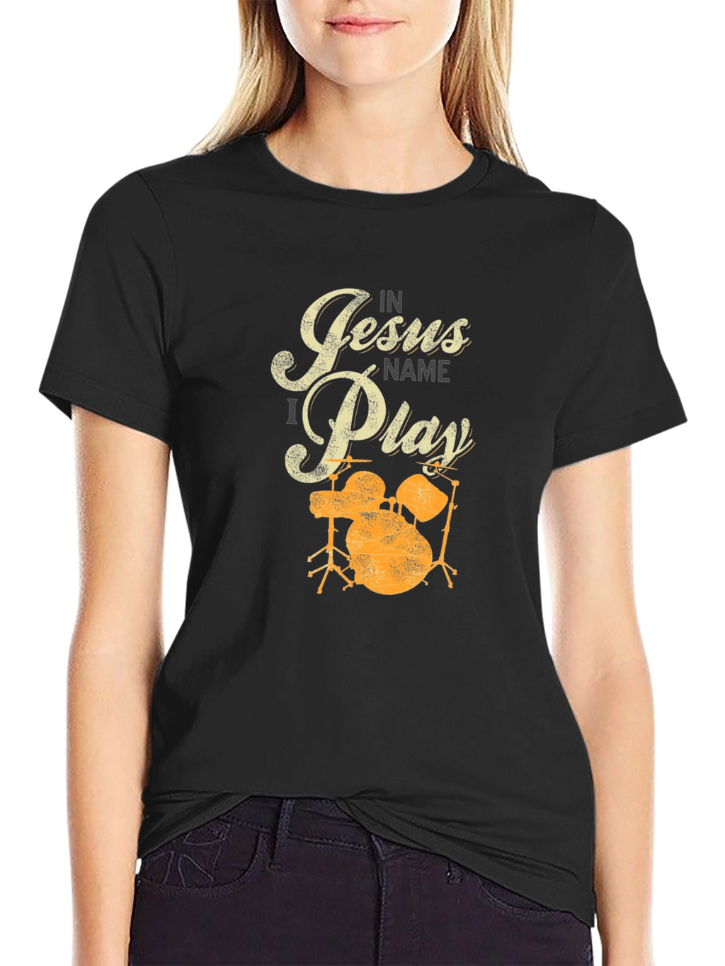 In Jesus Name I Play Drums T-Shirt