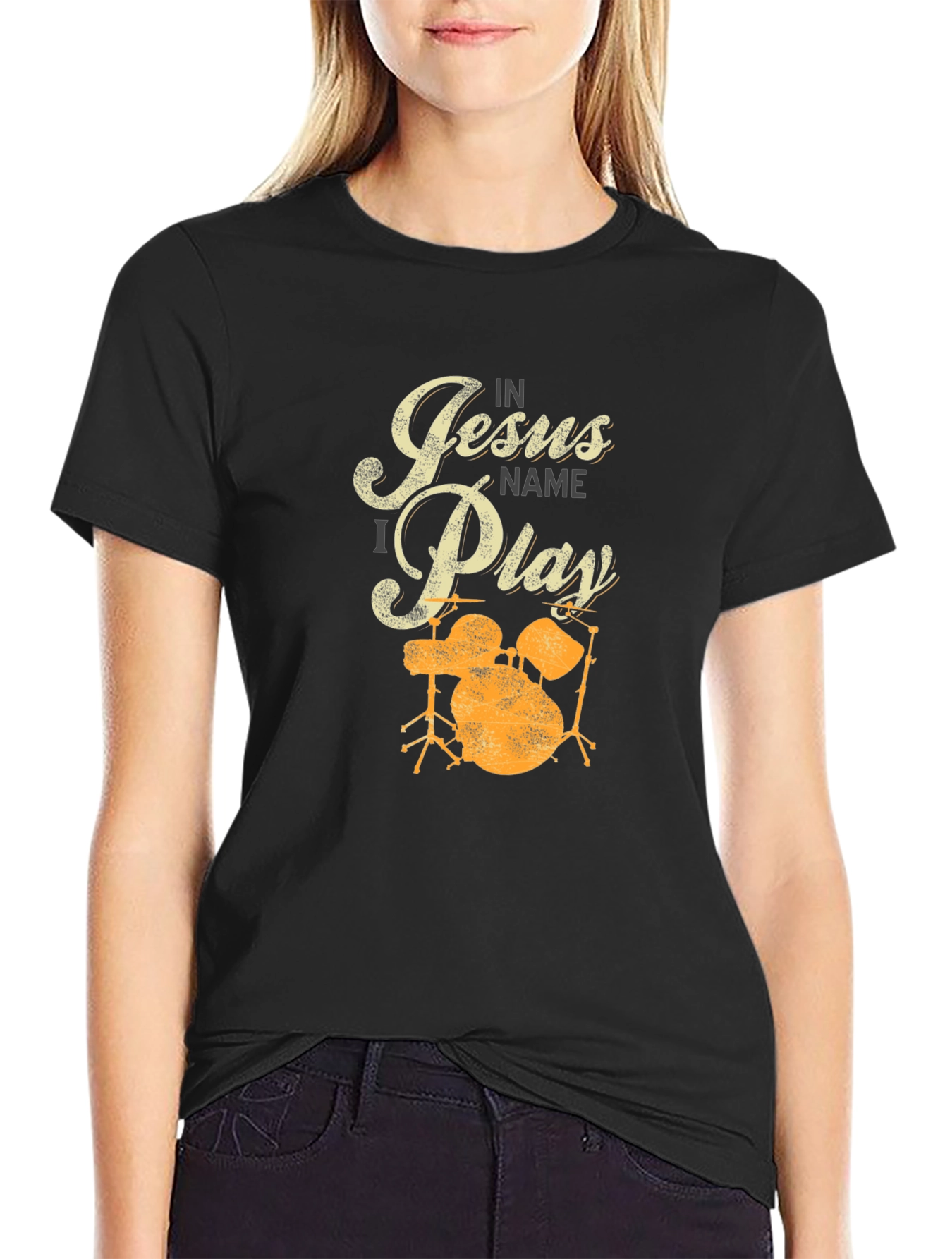 In Jesus Name I Play Drums T-Shirt