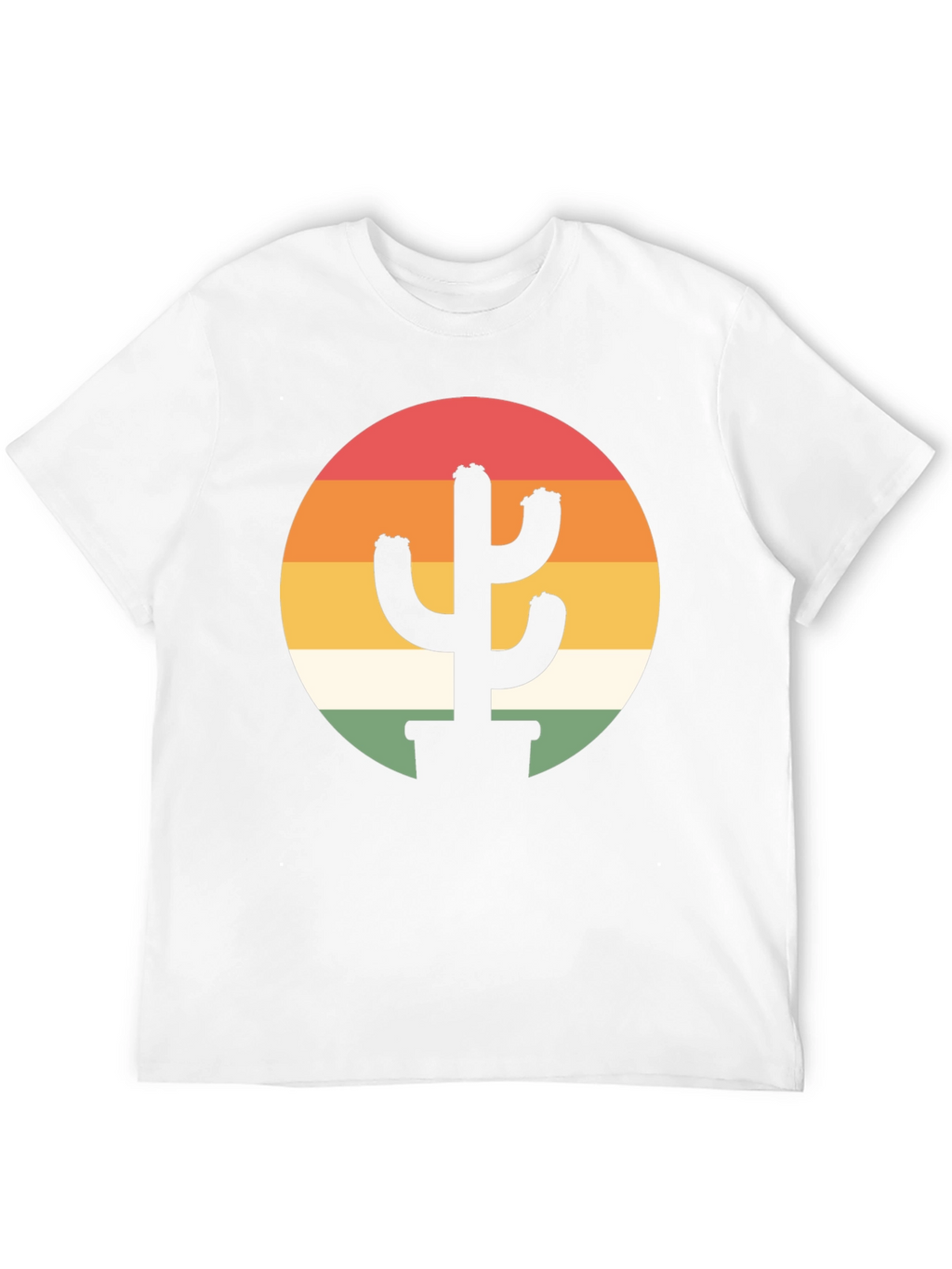 Retro Cactus Sunset Graphic Tee - Black