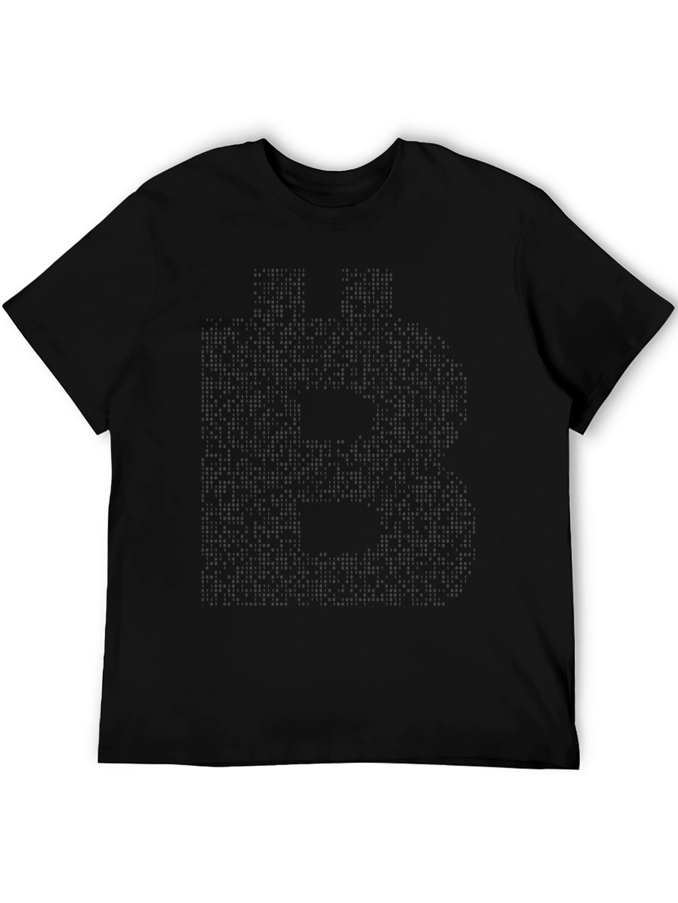 Mens Solid Black Crew Neck Casual T-Shirt