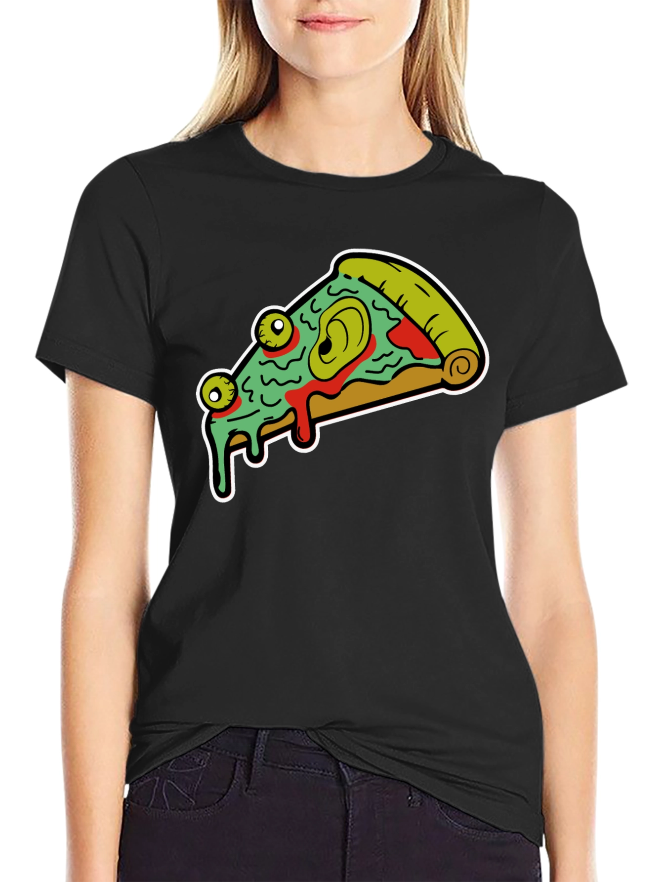 Pizza Monster Graphic Tee - Black