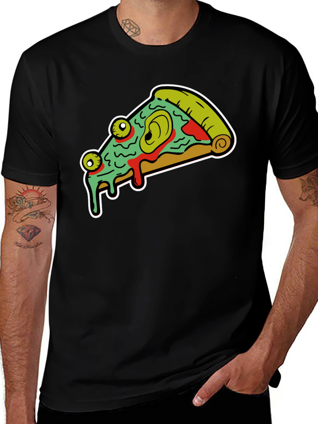 Pizza Monster Graphic Tee - Black