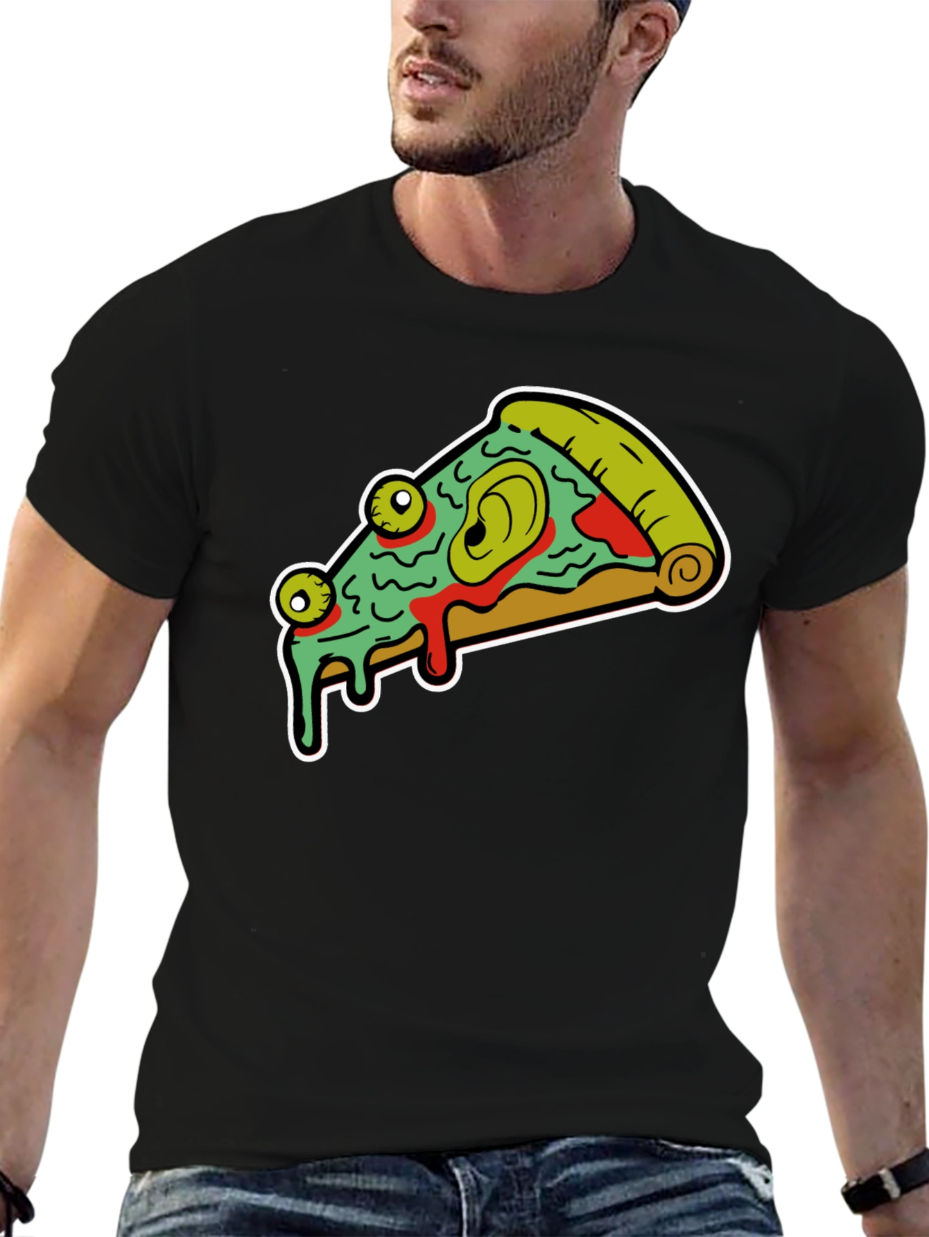 Pizza Monster Graphic Tee - Black