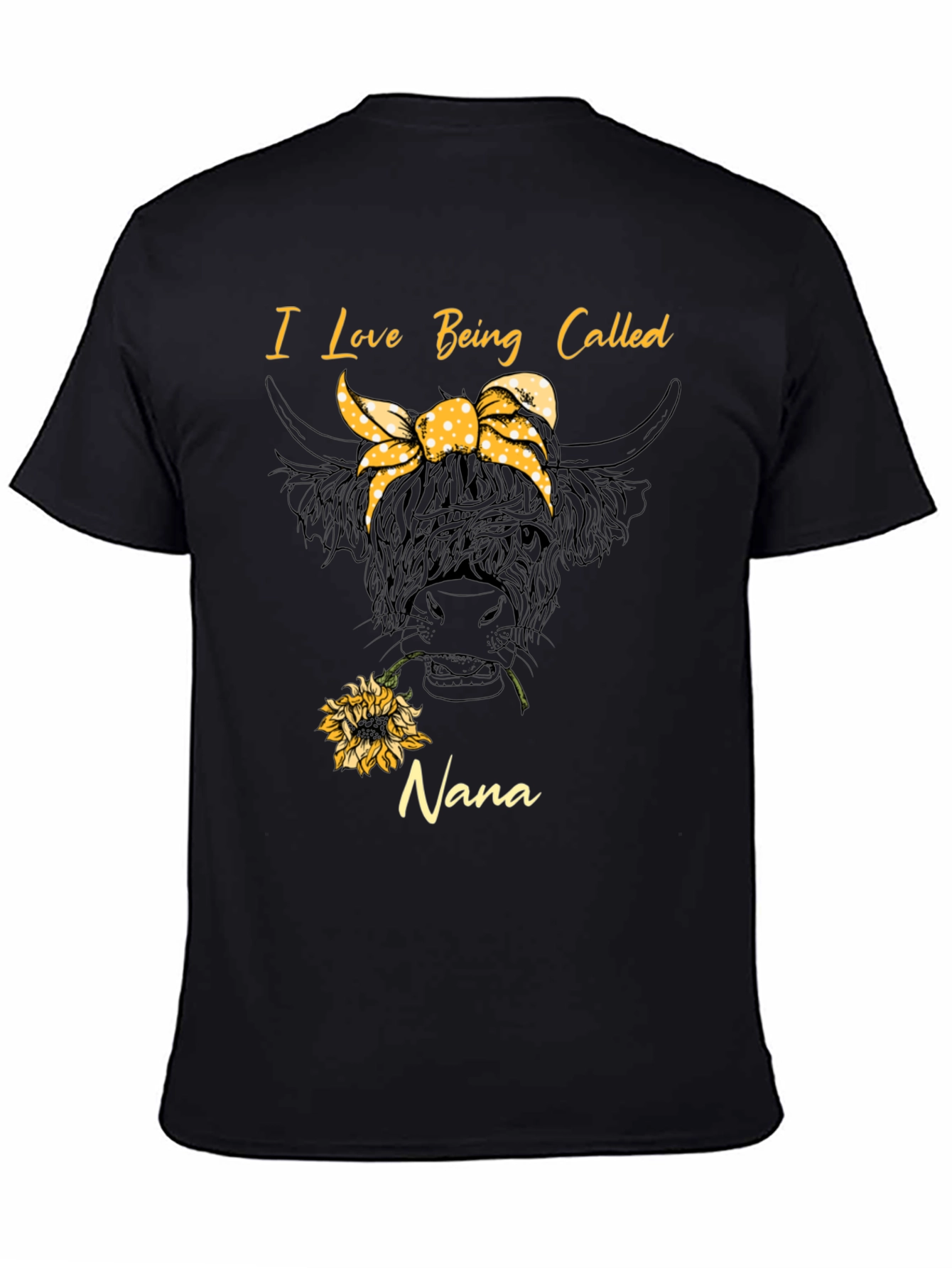 I Love Being Called Nana T-Shirt Cow Sunflower Tee