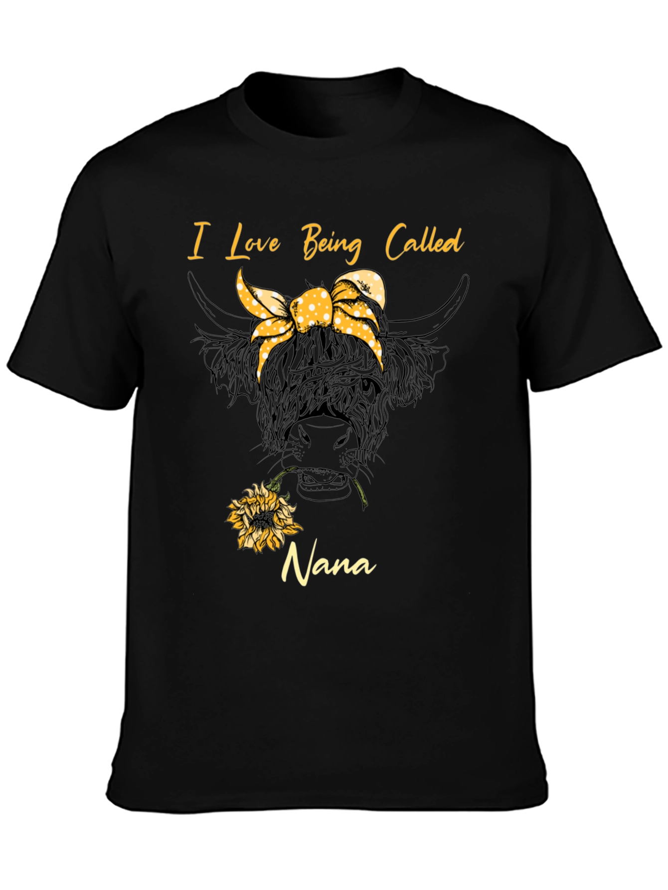 I Love Being Called Nana T-Shirt Cow Sunflower Tee