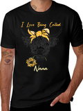I Love Being Called Nana T-Shirt Cow Sunflower Tee