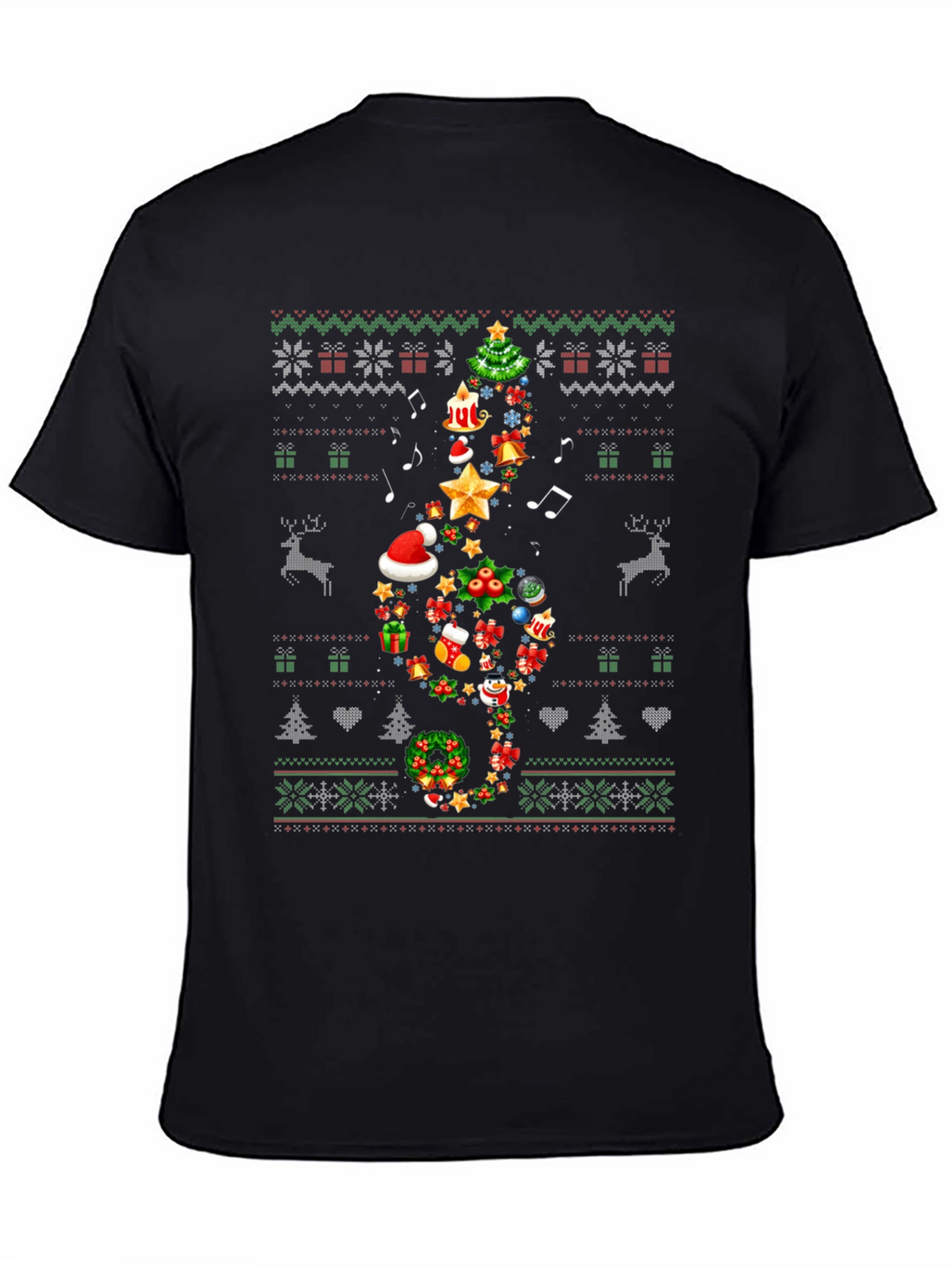 Christmas Music Treble Clef T-Shirt