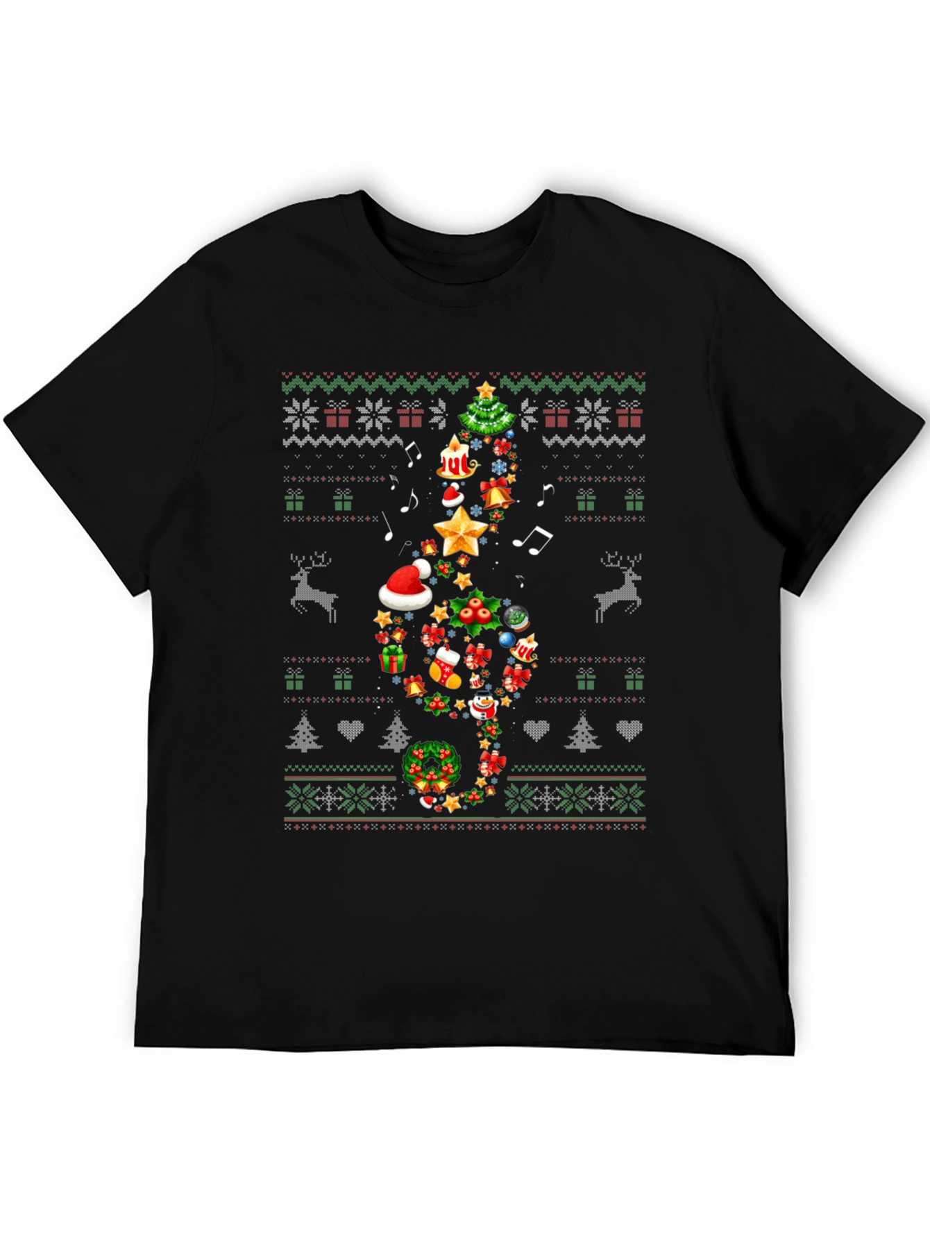 Christmas Music Treble Clef T-Shirt