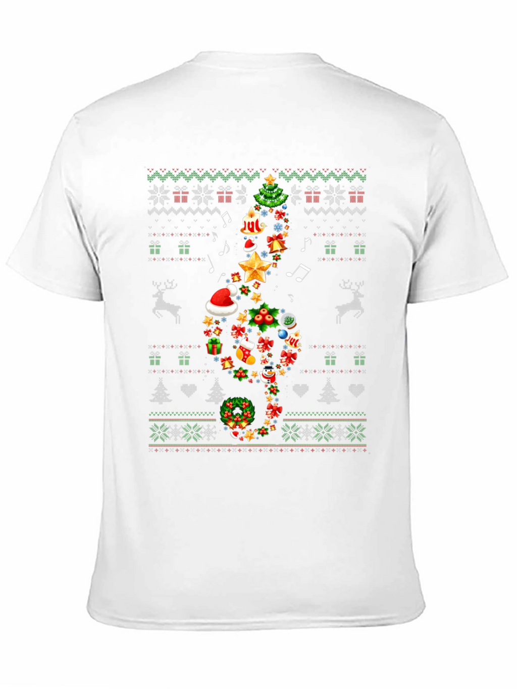 Christmas Music Treble Clef T-Shirt