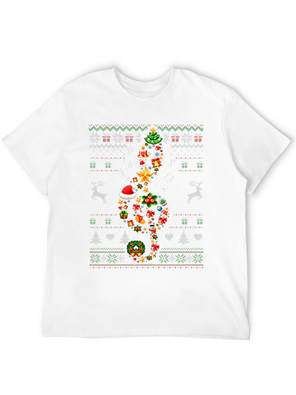 Christmas Music Treble Clef T-Shirt