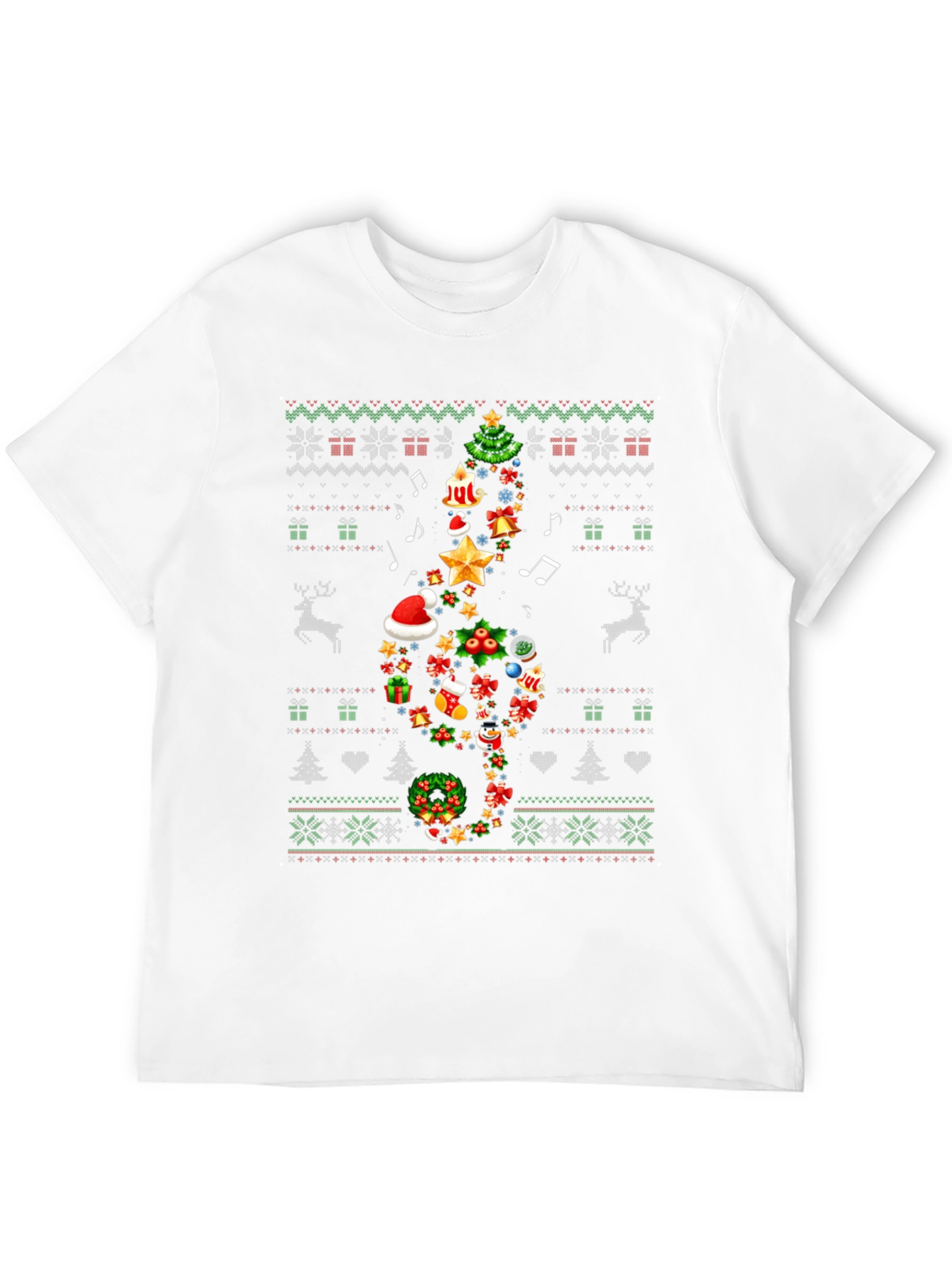 Christmas Music Treble Clef T-Shirt
