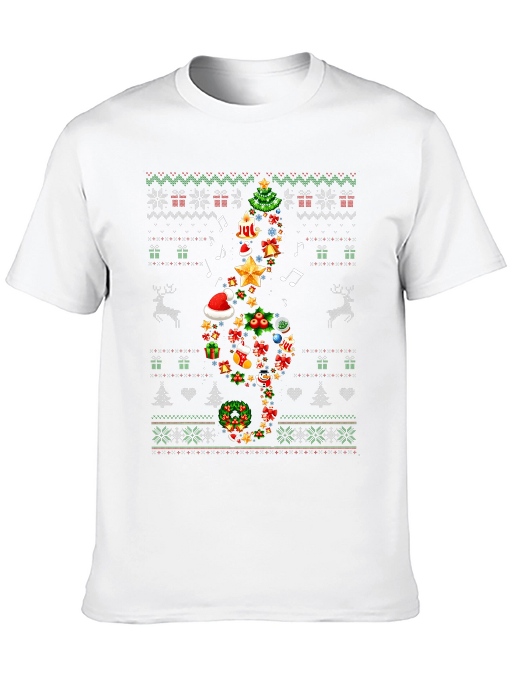 Christmas Music Treble Clef T-Shirt